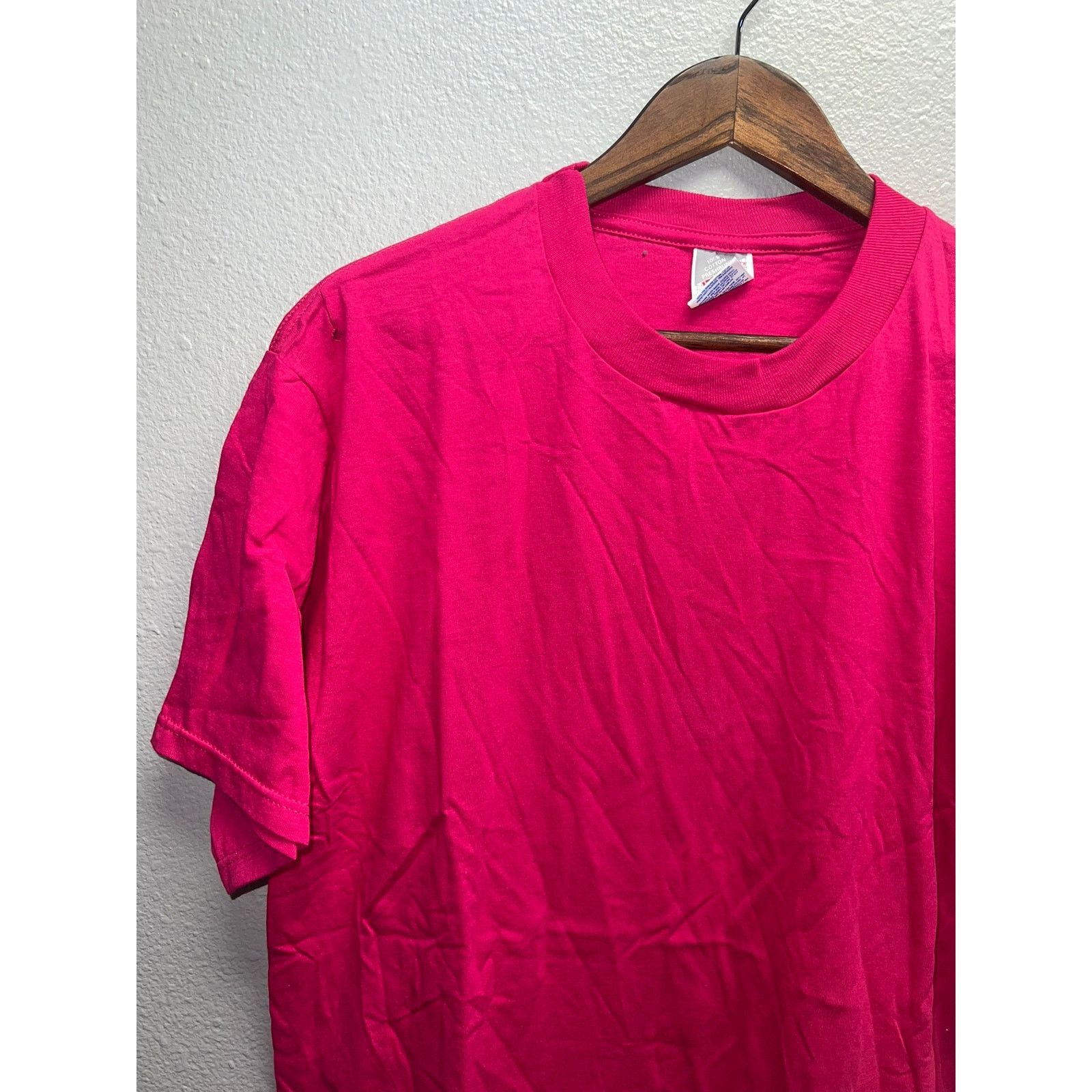 Jerzees 90s Vintage Jerzees Pink Blank Short Sleeve Shirt USA Made L Size US L / EU 52-54 / 3 - 3 Thumbnail