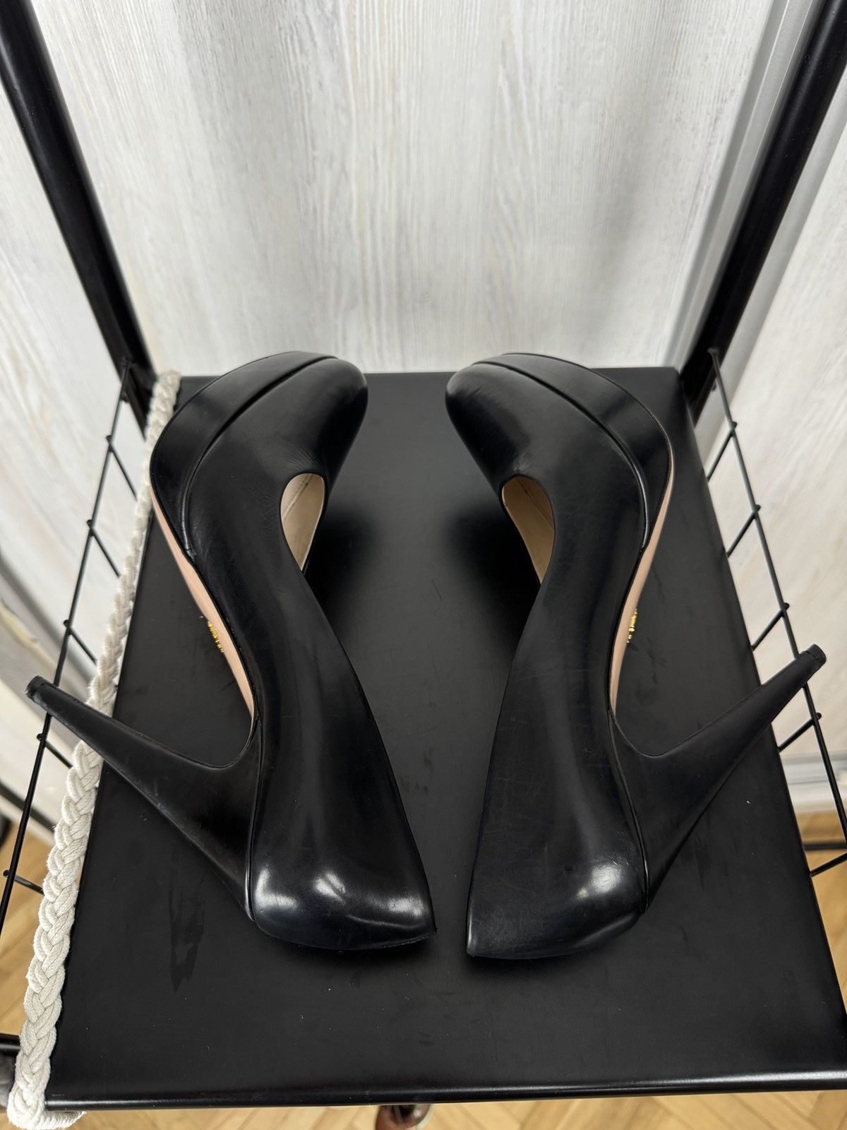 Prada PRADA Leather Platform Pumps Black sz 41 Size US 11 / IT 41 - 10 Thumbnail