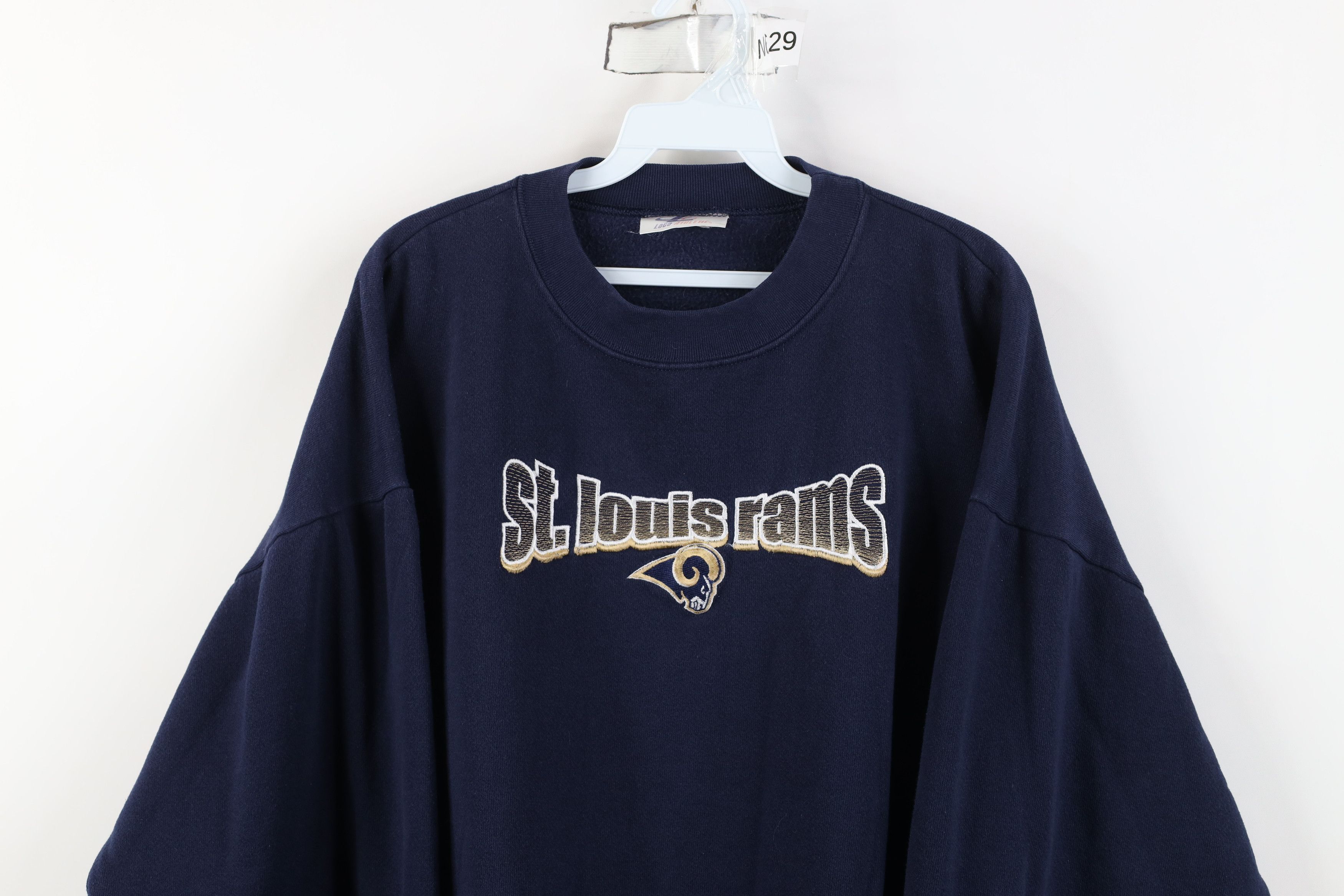Vintage Vintage 90s St Louis Rams Football Crewneck Sweatshirt Blue Size US L / EU 52-54 / 3 - 2 Thumbnail