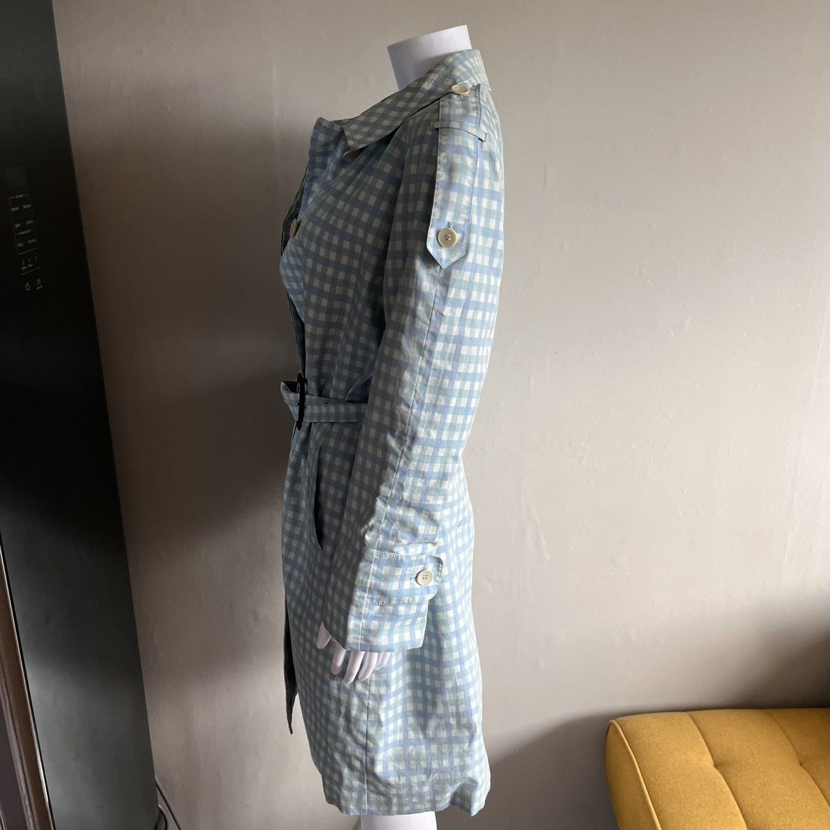 Aquascutum Aquascutum Baby Blue Club Check Vintage Trench Coat Size M / US 6-8 / IT 42-44 - 14 Thumbnail