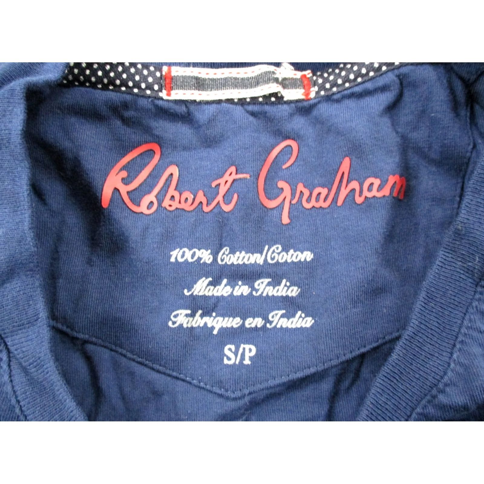 Robert Graham Robert Graham Shirt Mens S Blue Graphic Print Tee Casual Classic Fit Size US S / EU 44-46 / 1 - 7 Thumbnail