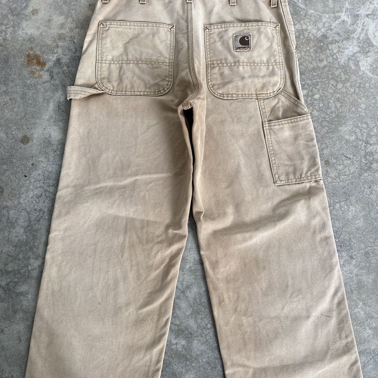 Carhartt Vintage Carhartt Faded Tan Repaired Carpenter Work Pants Size US 32 / EU 48 - 20 Thumbnail