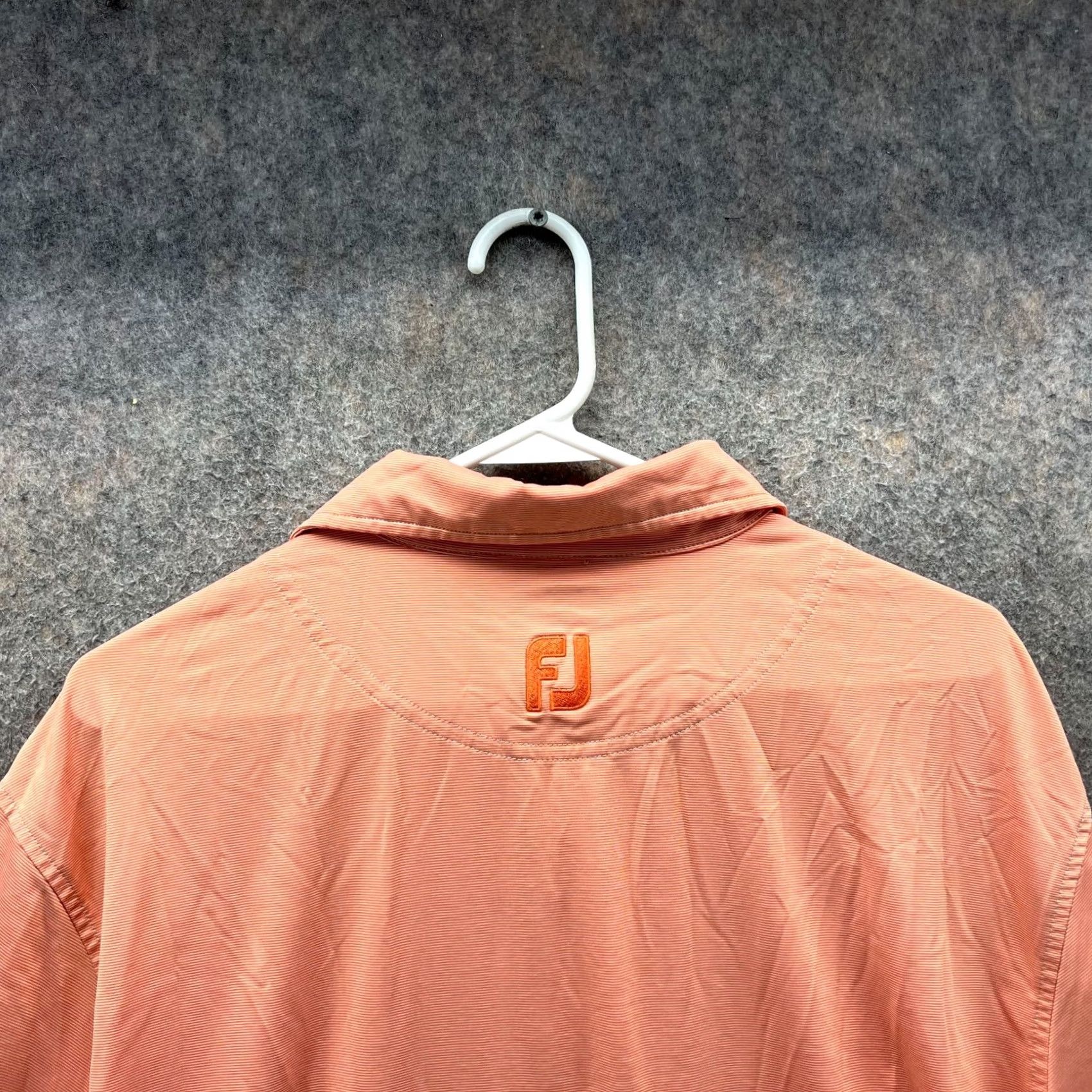 Footjoy FootJoy Polo Shirt Mens L Pastel Orange Striped Golf Preppy Knit Shirt Size US L / EU 52-54 / 3 - 2 Thumbnail