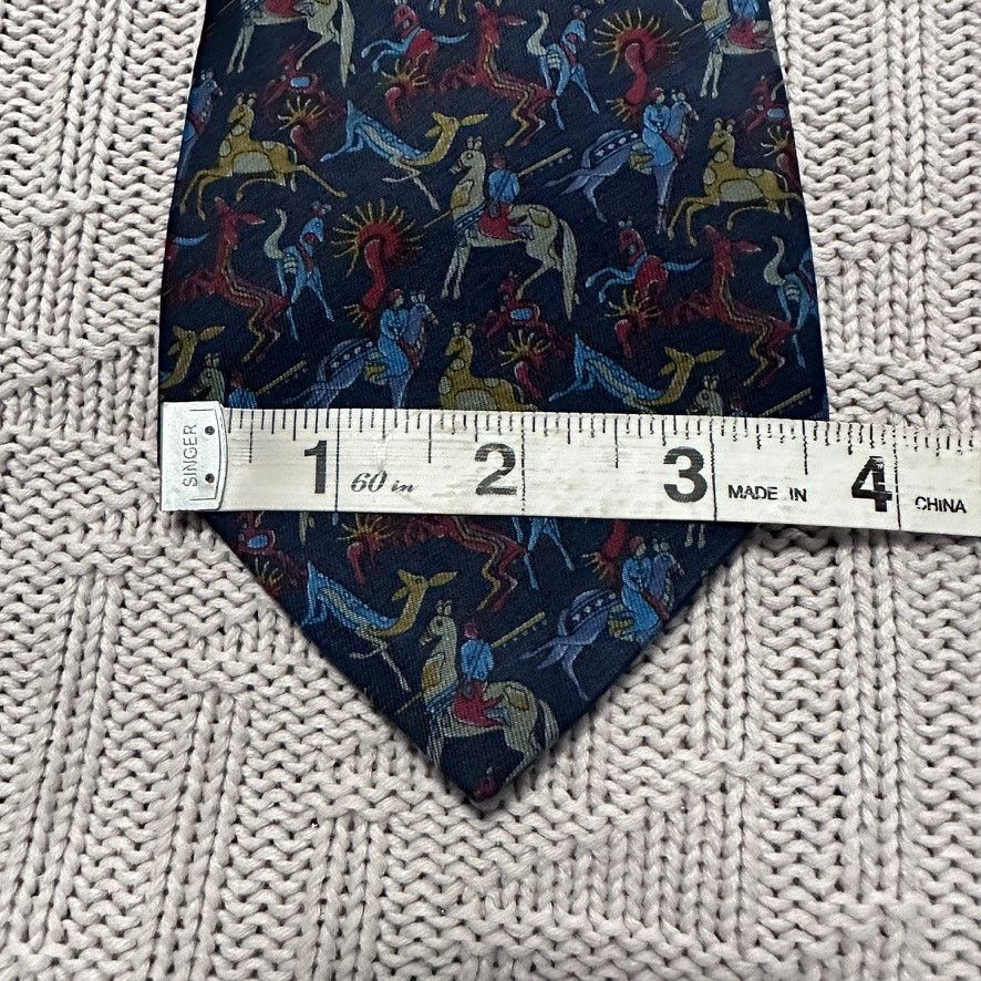 Sulka Sulka blue hunter deer silk tie Size ONE SIZE - 5 Thumbnail
