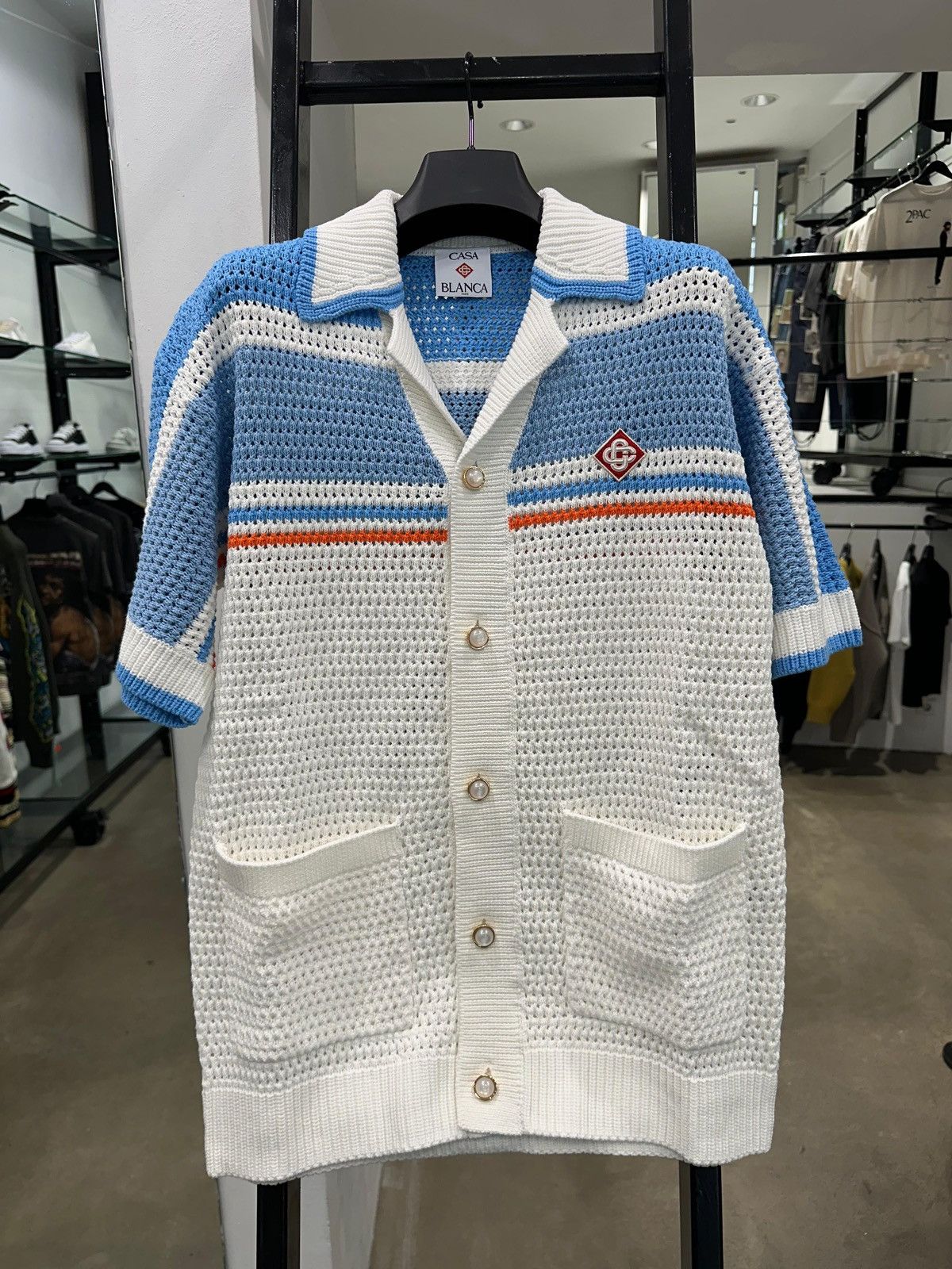 Casablanca CASABLANCA - Cotton Tennis Crochet Shirt Size US M / EU 48-50 / 2 - 1 Thumbnail