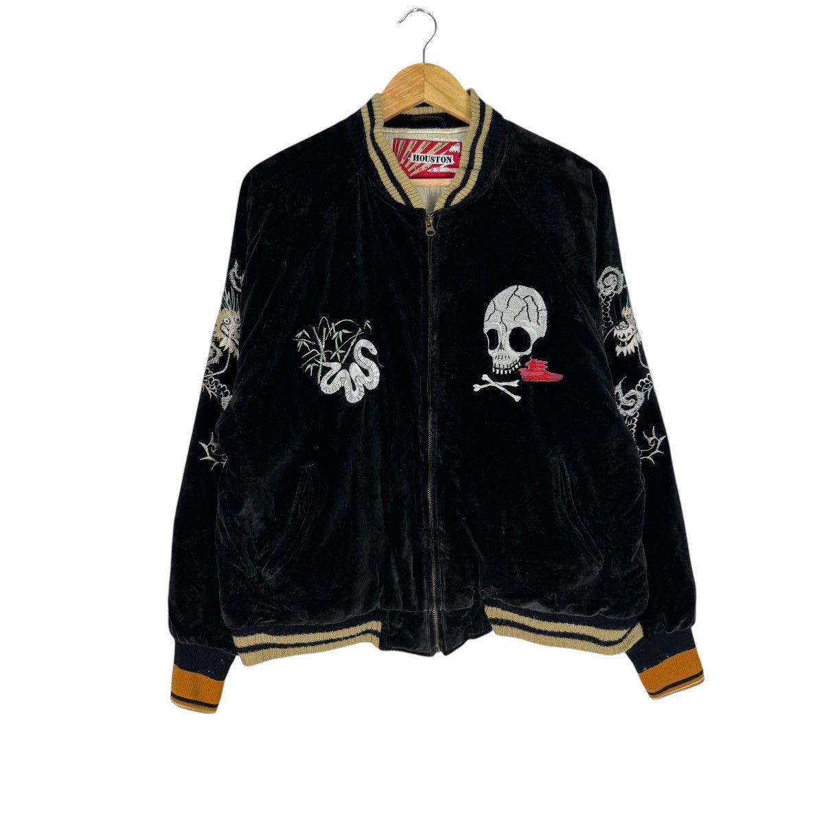 Japanese Brand ☀️HOUSTON JAPAN SPIDERWEB VELVET SUKAJAN JACKET Size US L / EU 52-54 / 3 - 2 Thumbnail
