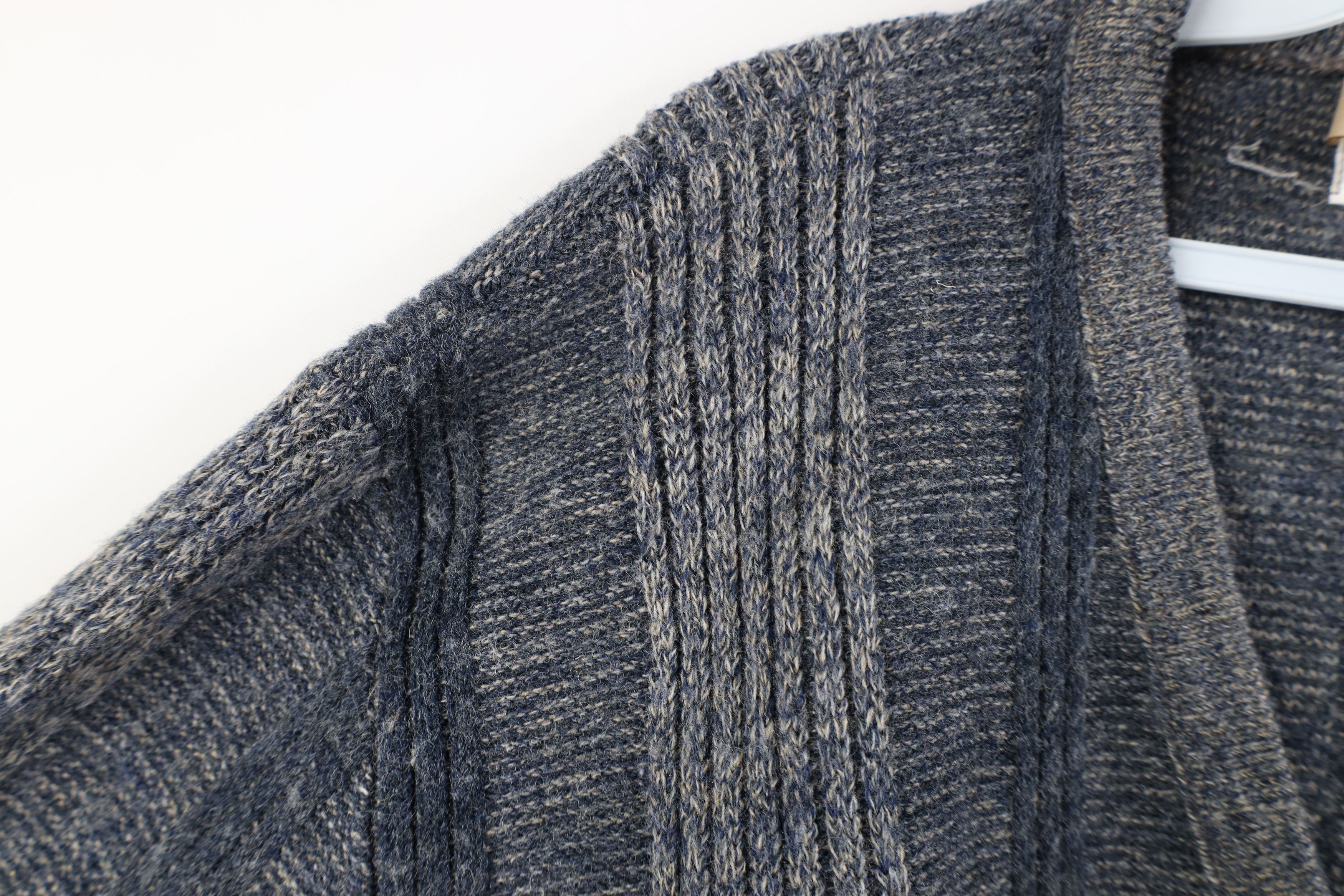 Vintage Vintage 70s Streetwear Ribbed Knit V-Neck Sweater Blue USA Size US XXL / EU 58 / 5 - 7 Thumbnail