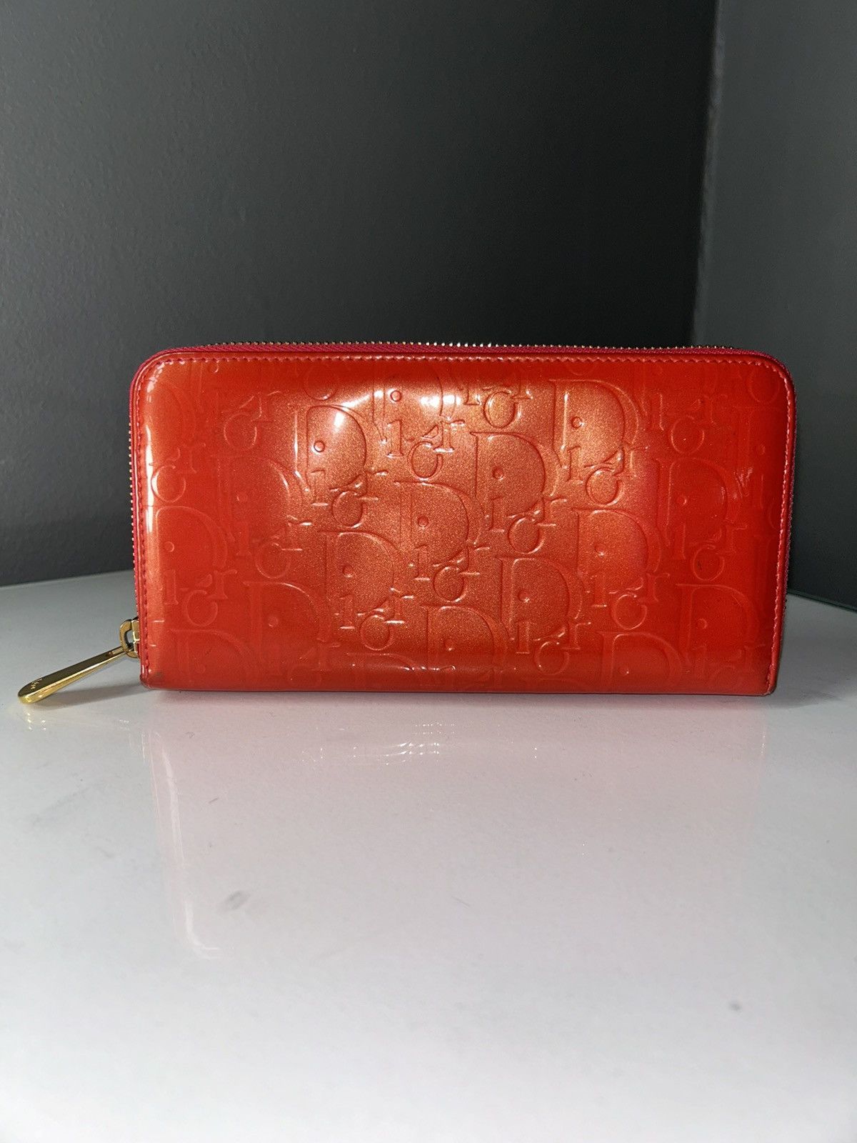 Dior Christian Dior Diorissimo Red Patent Leather Zippy Wallet Size ONE SIZE - 1 Thumbnail