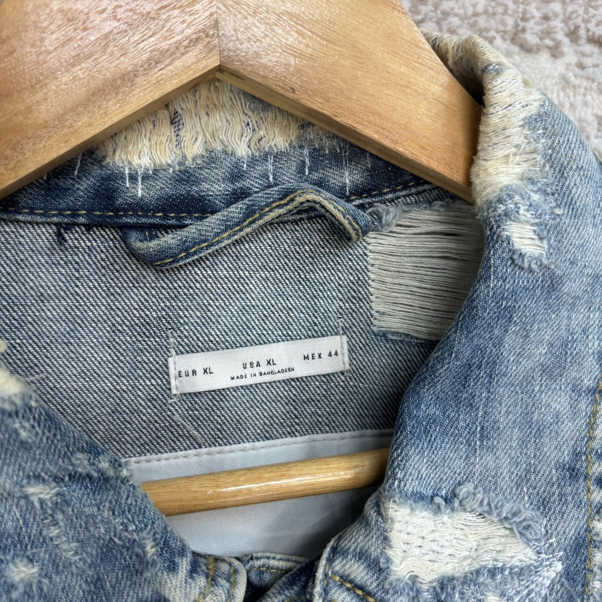 Japanese Brand × Zara Zara Distressed Denim Jean Jacket Type 1 rare design Size US XL / EU 56 / 4 - 3 Thumbnail