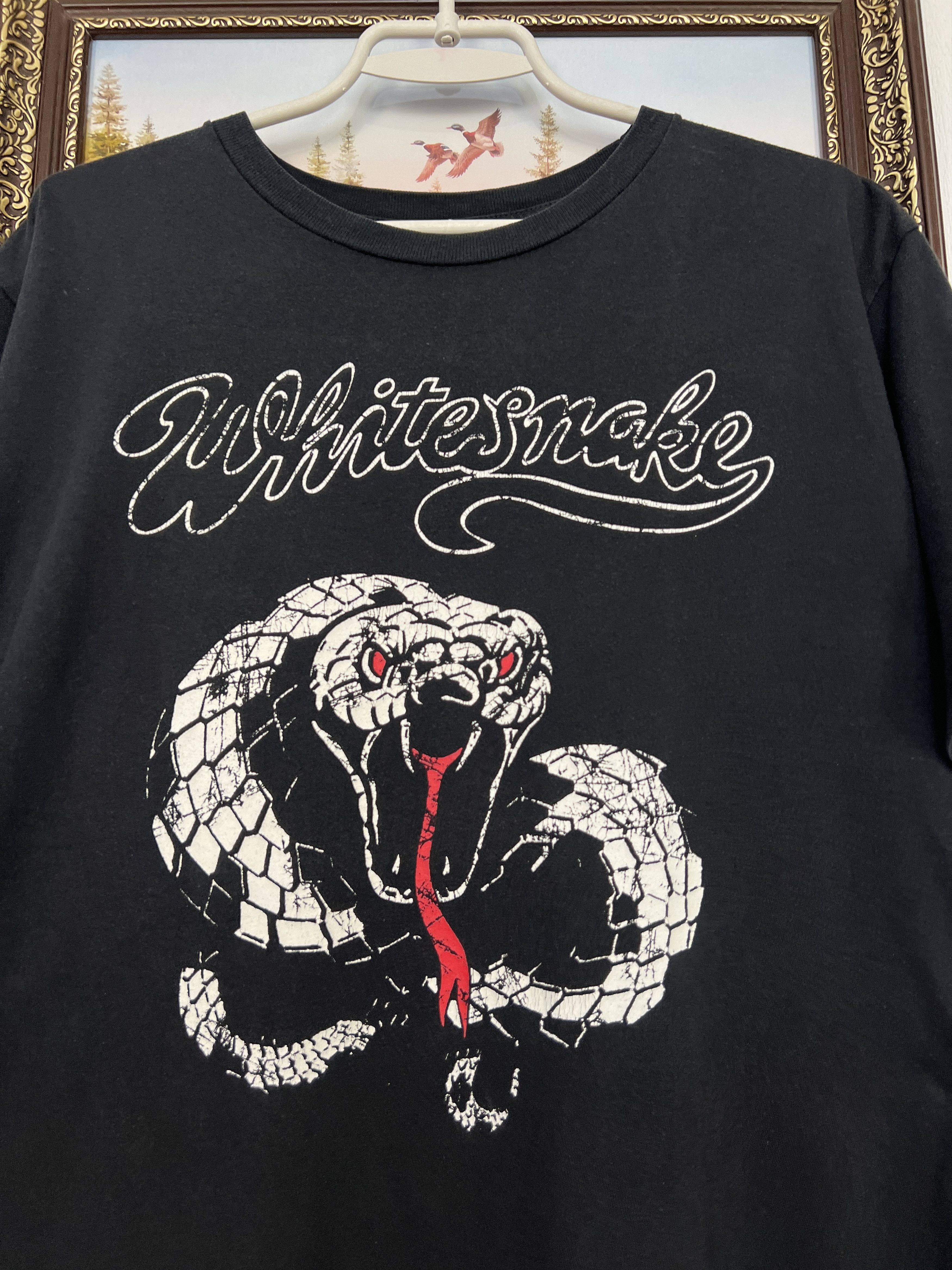 Vintage Whitesnake Band Tour Shirt Black Over Print Tee Rare Mens Size US L / EU 52-54 / 3 - 3 Thumbnail