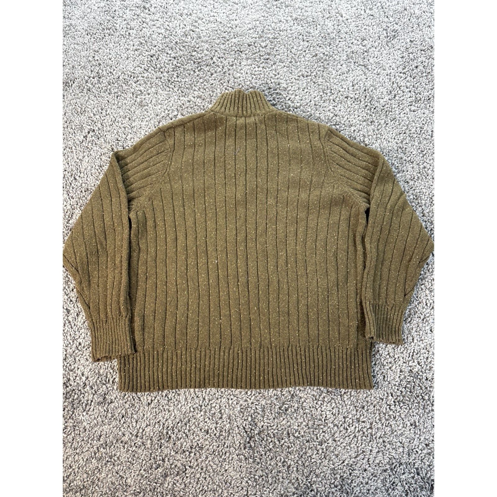 Eddie Bauer VINTAGE Eddie Bauer Sweater Mens L 1/4 Zip Army Green Lambswool Elbow Patch 90s Size US L / EU 52-54 / 3 - 5 Thumbnail