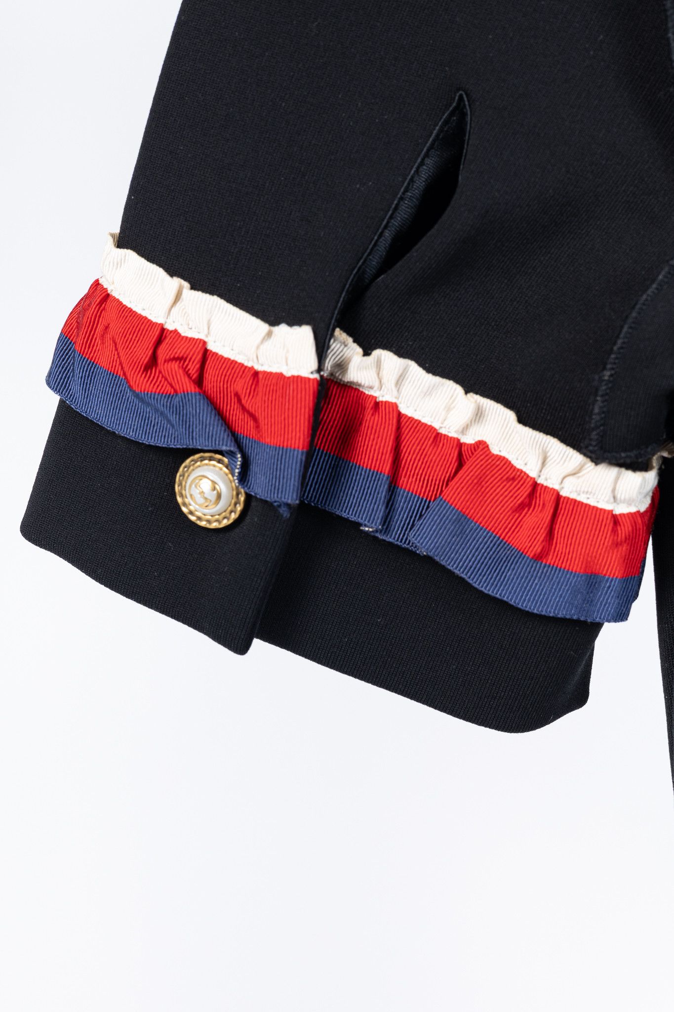 Gucci Gucci Black Sylvie-Web Ruffle-Detail Short Dress Size XS / US 0-2 / IT 36-38 - 7 Thumbnail