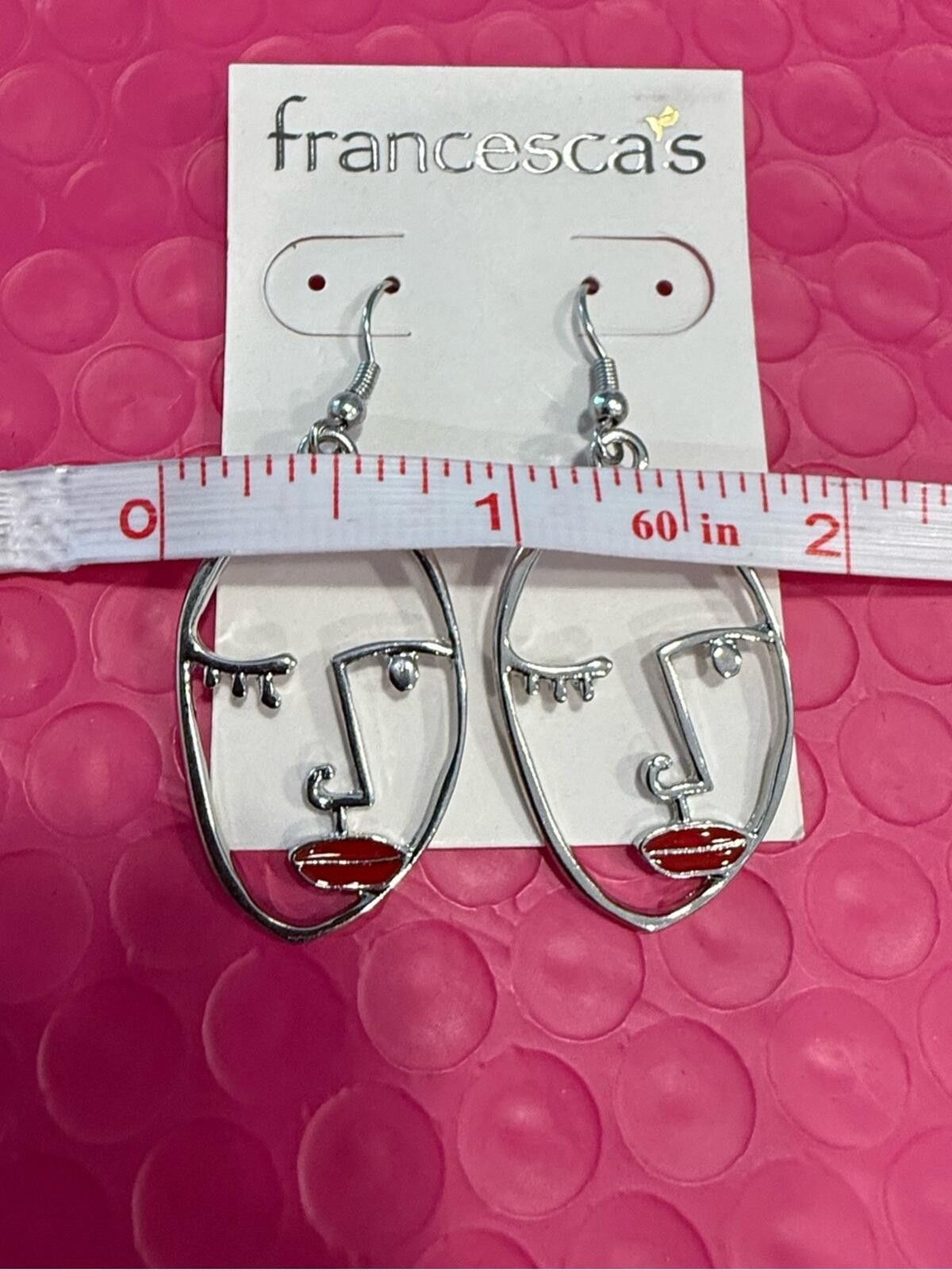 Other Francesca’s earrings silver tone winking face red lipstick Size ONE SIZE - 4 Thumbnail