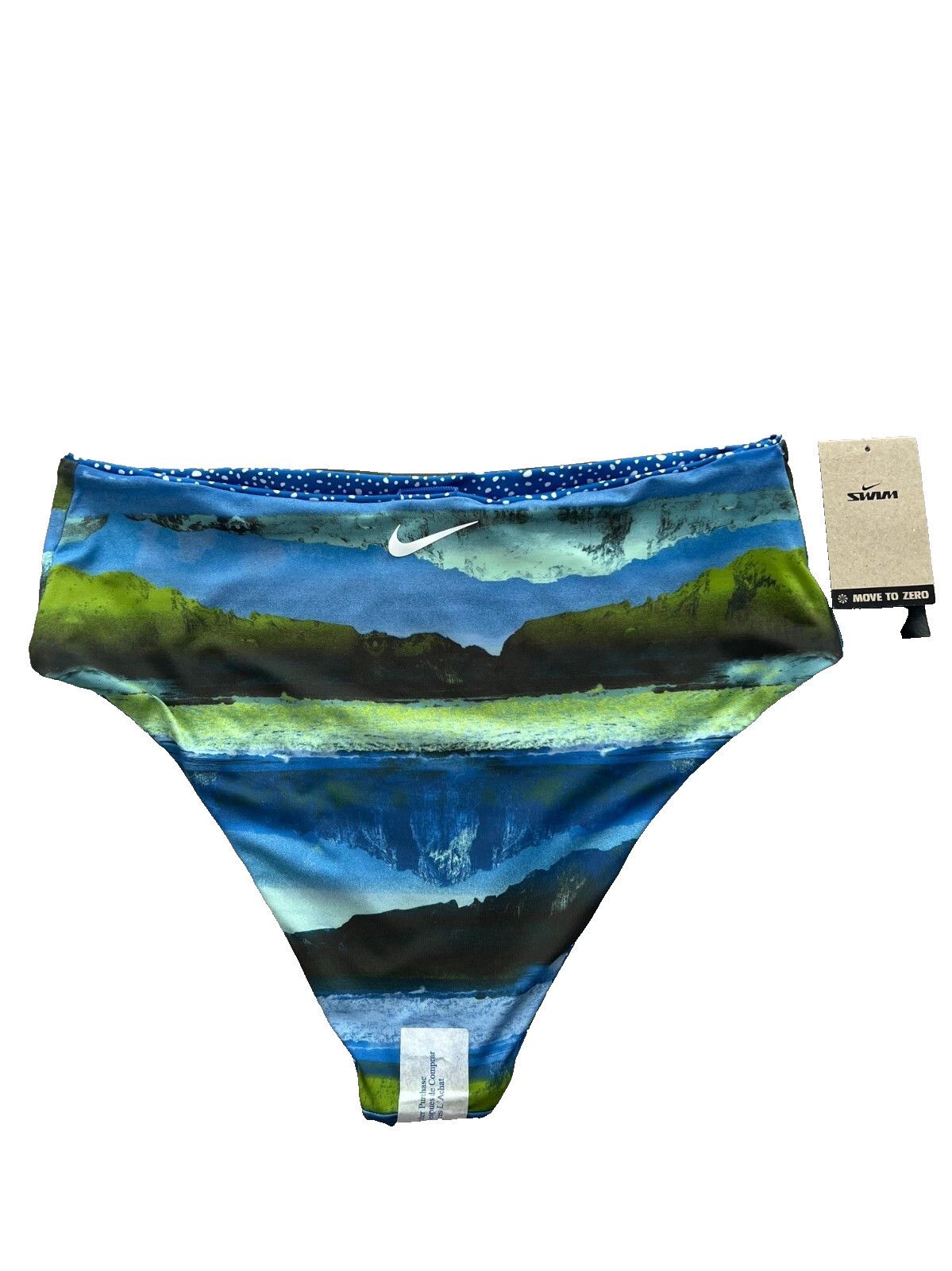 Nike Nike Reversible High Waist Bikini Bottom Pacific Blue ( L ) Size 24" / US 00 / IT 34 - 4 Thumbnail