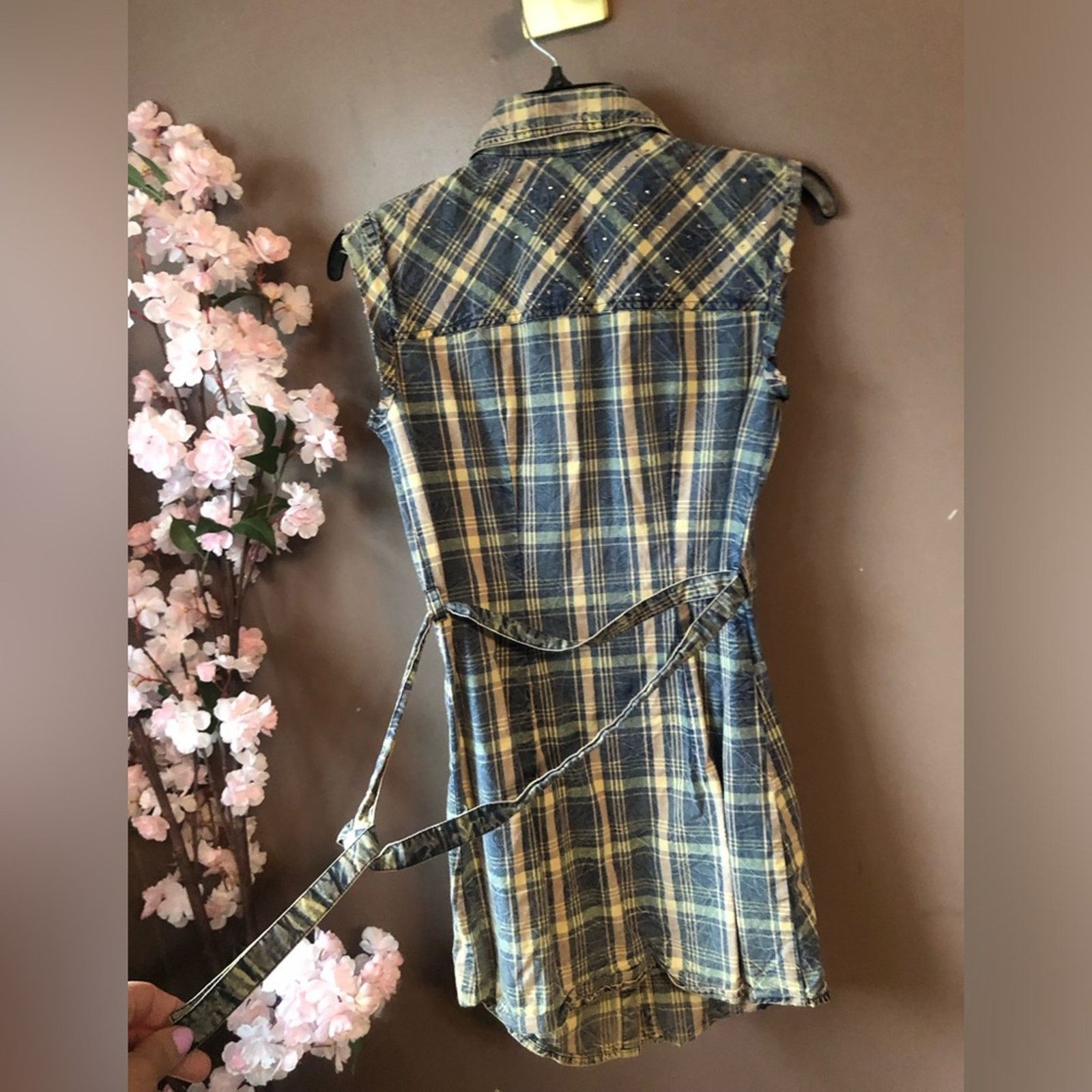 Guess Guess plaid top shirt w/ belt Size XS / US 0-2 / IT 36-38 - 8 Thumbnail