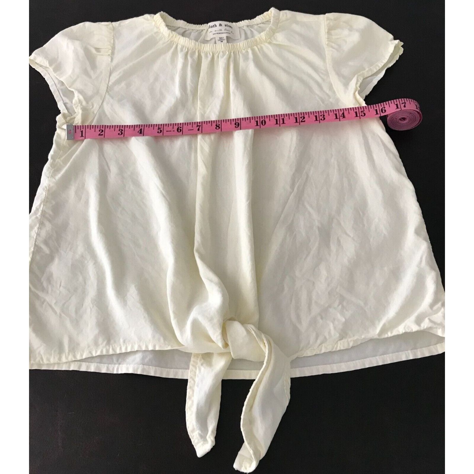 Anthropologie Cloth & Stone for Anthropologie S/S Yellow Tie Front Blouse Size M / US 6-8 / IT 42-44 - 4 Thumbnail