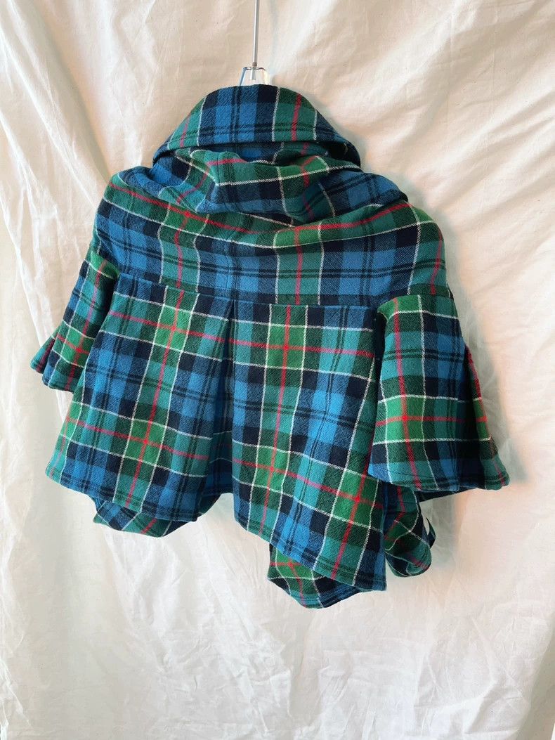 Comme des Garcons Comme des Garcons Blue-green red line plaid short cloak Li Size M / US 6-8 / IT 42-44 - 8 Thumbnail
