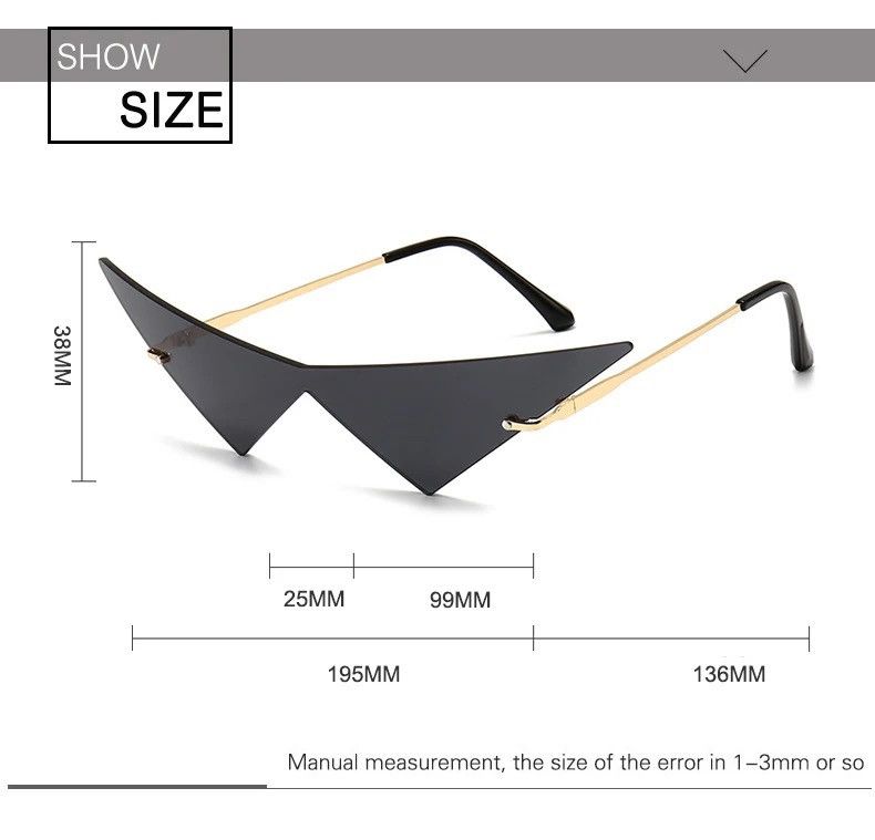 Electric Visual × Vintage Cat eye Rimless Sunglasses Size ONE SIZE - 3 Thumbnail