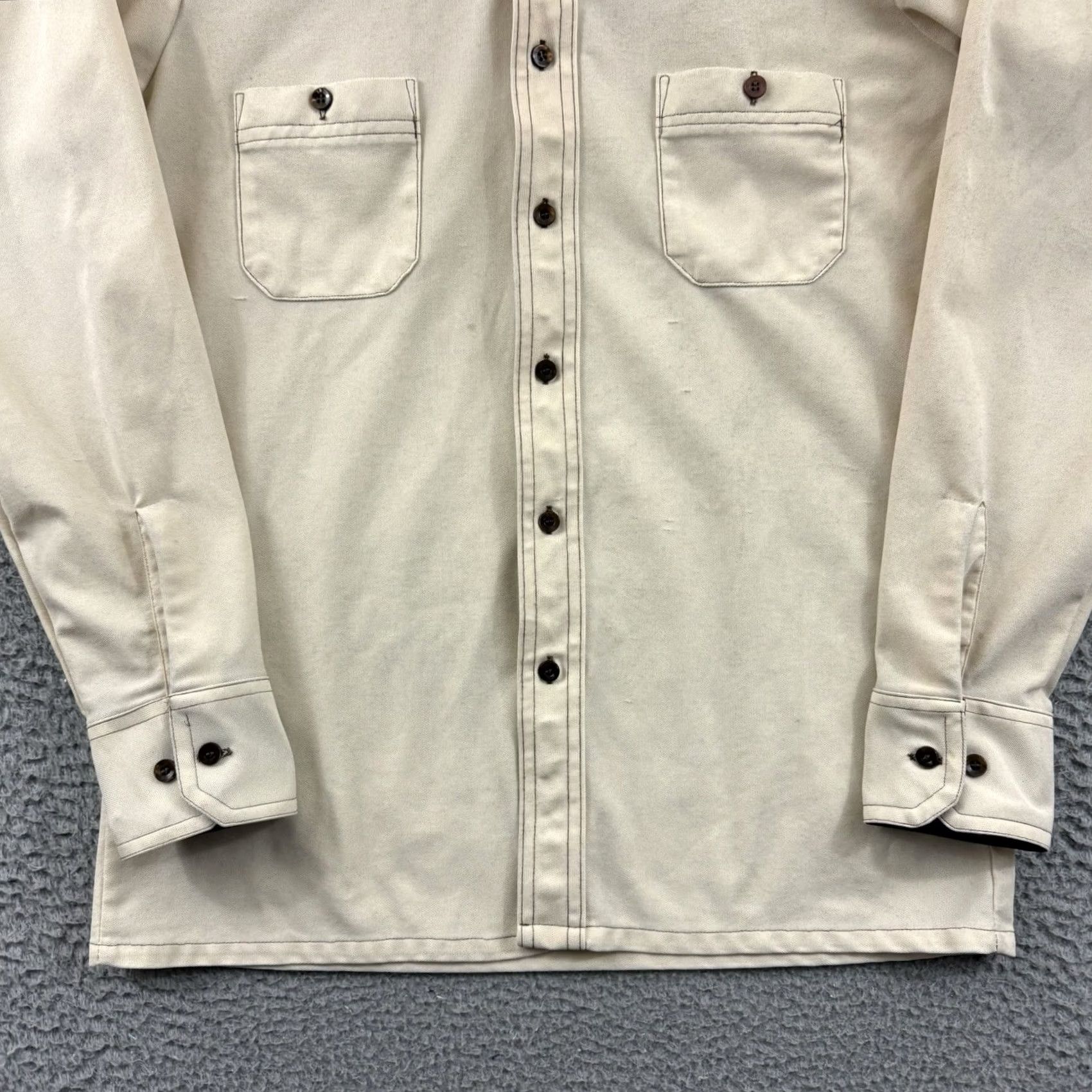Arrow VINTAGE Arrow Doubler Shirt Mens Medium Beige Long Sleeve 70s Button Up Western Size US M / EU 48-50 / 2 - 2 Thumbnail