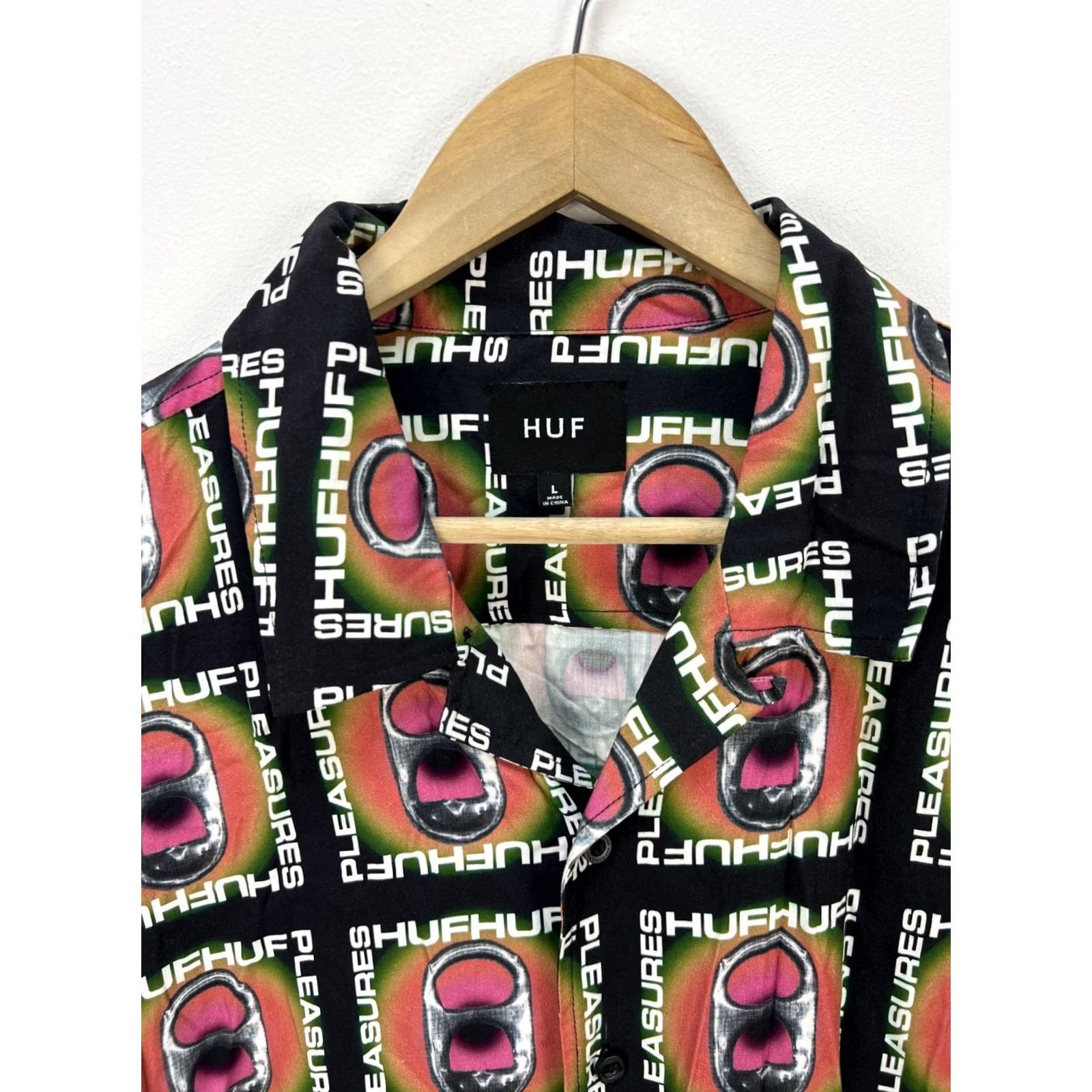 Huf HUF x Pleasures Pop Top Rayon Woven Shirt Multicolor Men's L Slim? Size US L / EU 52-54 / 3 - 2 Thumbnail