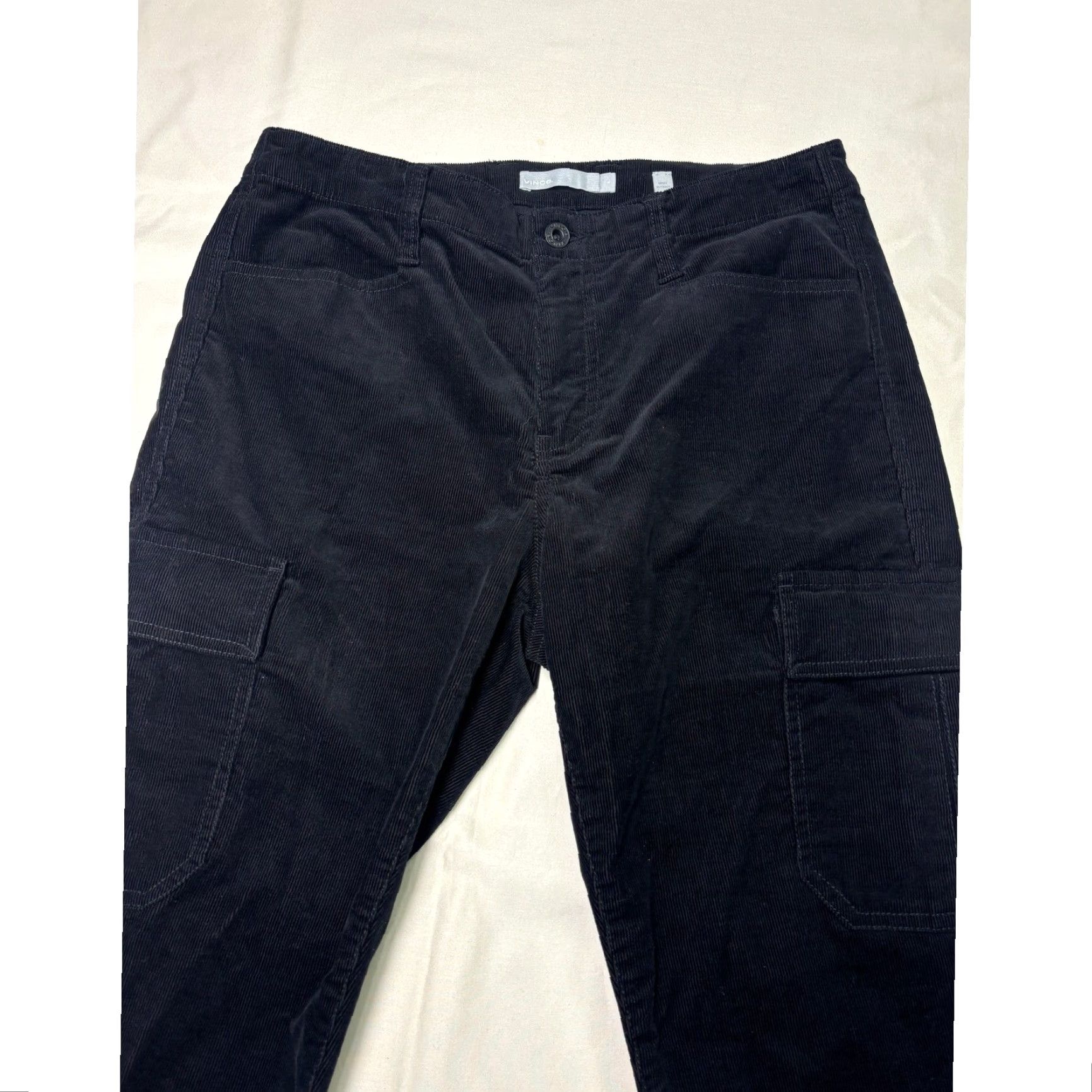 Vince Vince Black Corduroy Cargo Pants Women Size 30X29 Straight Leg Zip Fly Pants Women fall Winter casual engine? Size 30" / US 8 / IT 44 - 2 Thumbnail