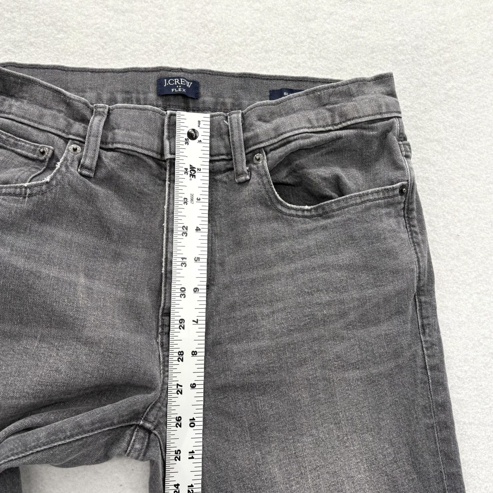 J.Crew J.CREW FLEX Jeans Mens 31x32 Charcoal Gray Wash Slim Stretch Denim Casual Preppy Size US 31 - 7 Thumbnail