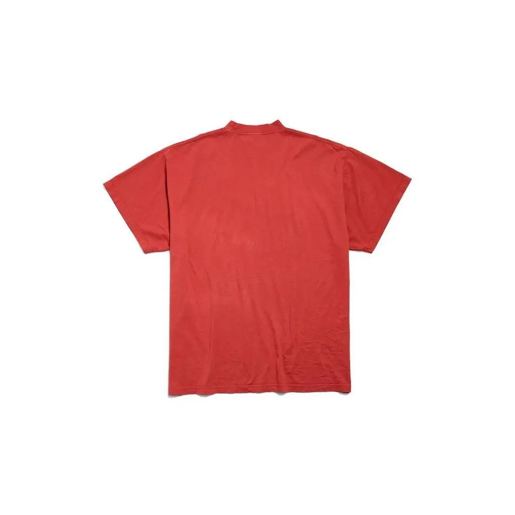 Balenciaga o1srvl11e0325 Enjoy Paris T-Shirt Oversized in Red Size US M / EU 48-50 / 2 - 2 Thumbnail