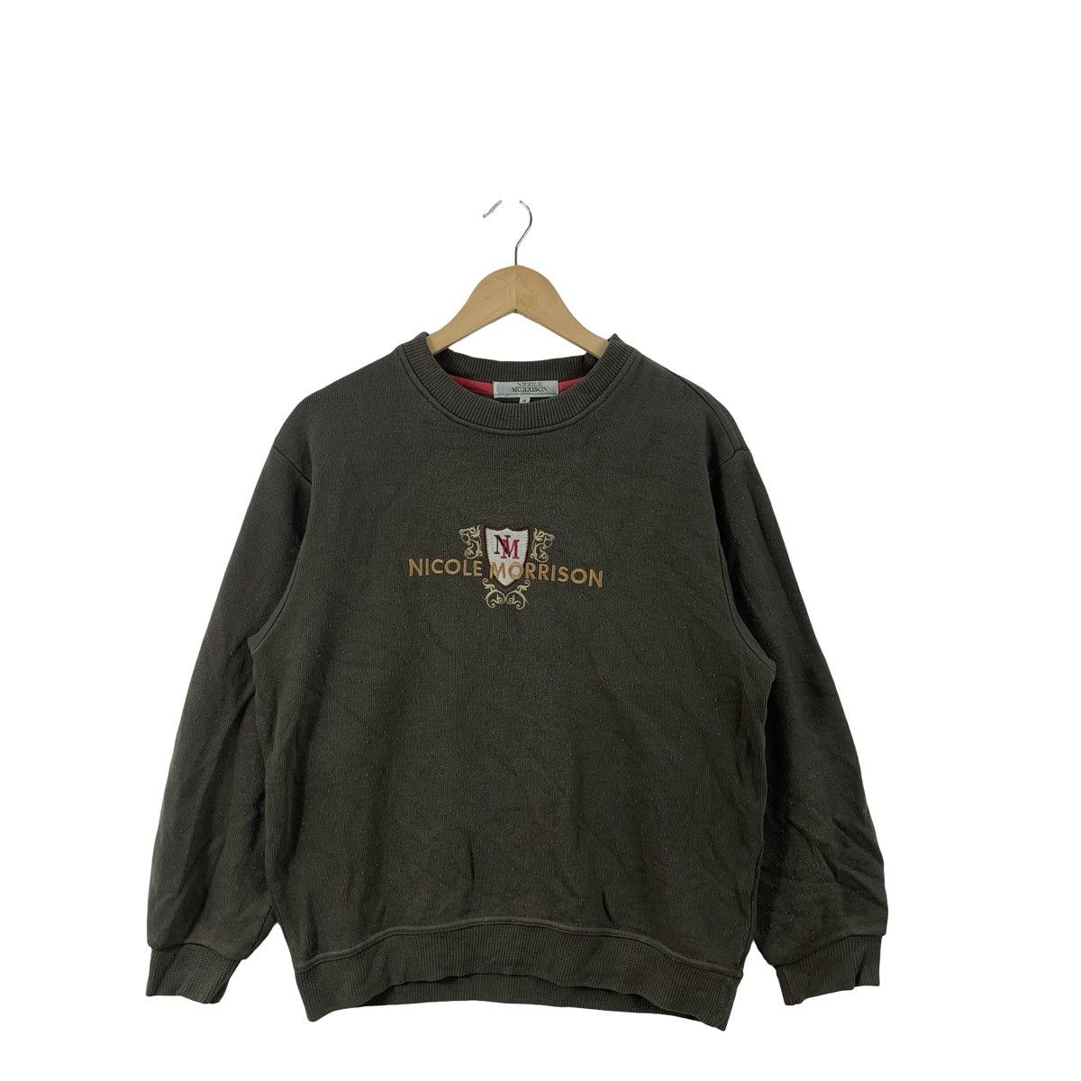 Other Nicole Morrison Embroidered Crest Crewneck Sweatshirt Olive Size M / US 6-8 / IT 42-44 - 4 Thumbnail