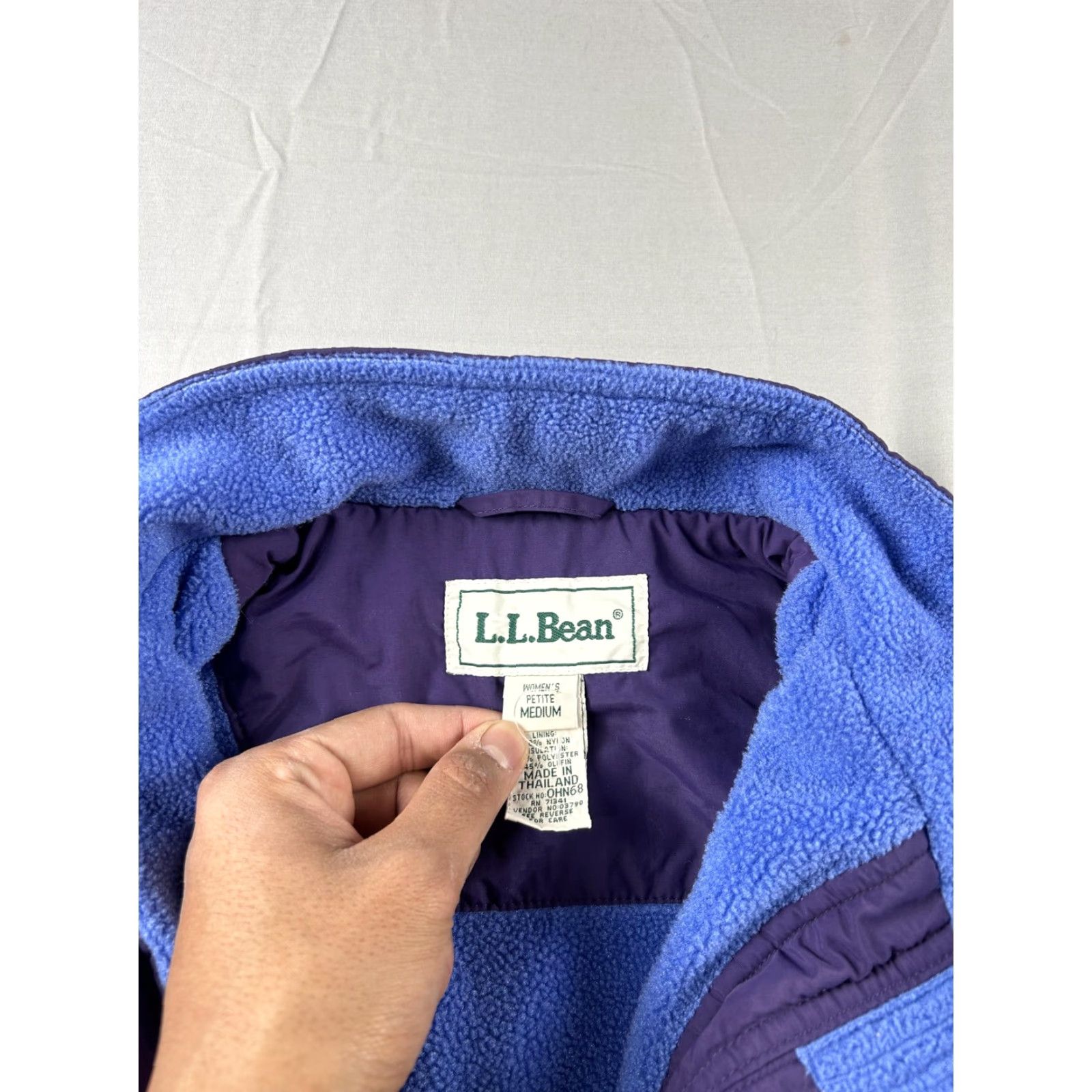 Vintage VINTAGE? LL Bean Jacket Womens Petite Medium Purple Fleece Lined Insulated Parka Zip Size M / US 6-8 / IT 42-44 - 3 Thumbnail