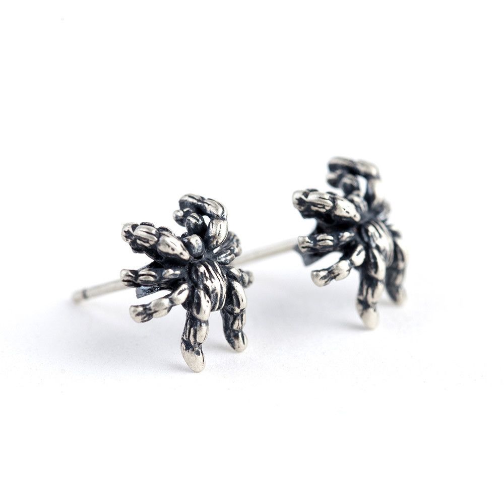 Jewelry 925 Silver Spider Modern Earrings One Pairs Chrome Jewelry Size ONE SIZE - 5 Thumbnail
