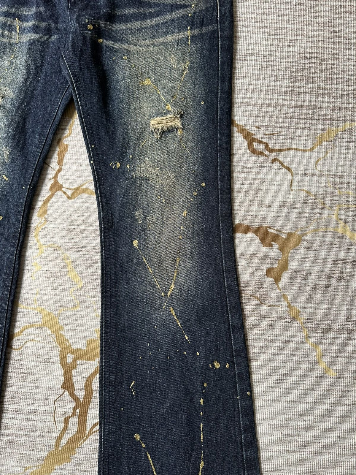 Japanese Brand FLARE Thirteen Japan Claw Marks Lowrise Design Denim Size US 29 - 9 Thumbnail
