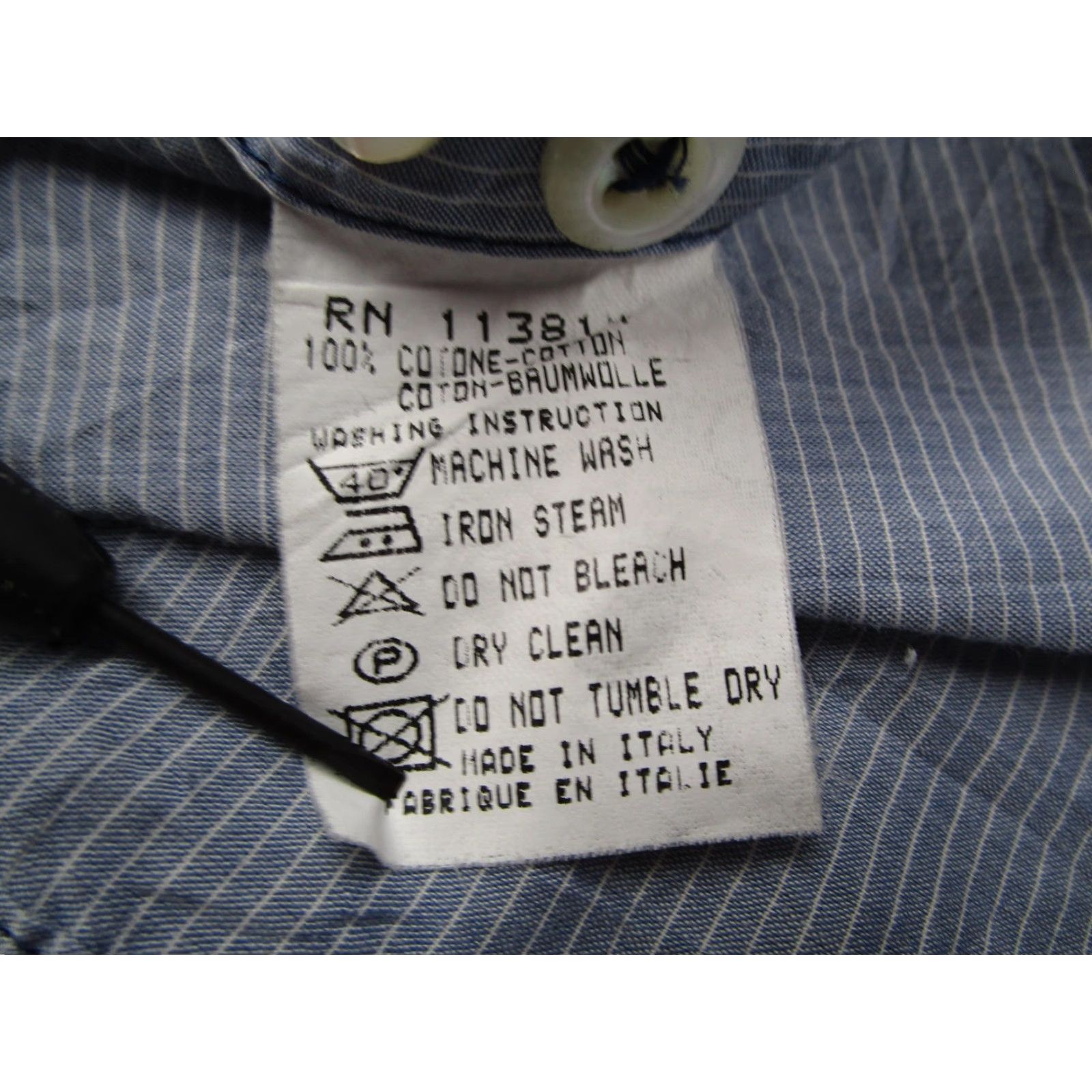 Billy Reid Billy Reid Blue Striped Button-Up Shirt Mens Large Long Sleeve Italian Cotton Size US L / EU 52-54 / 3 - 4 Thumbnail