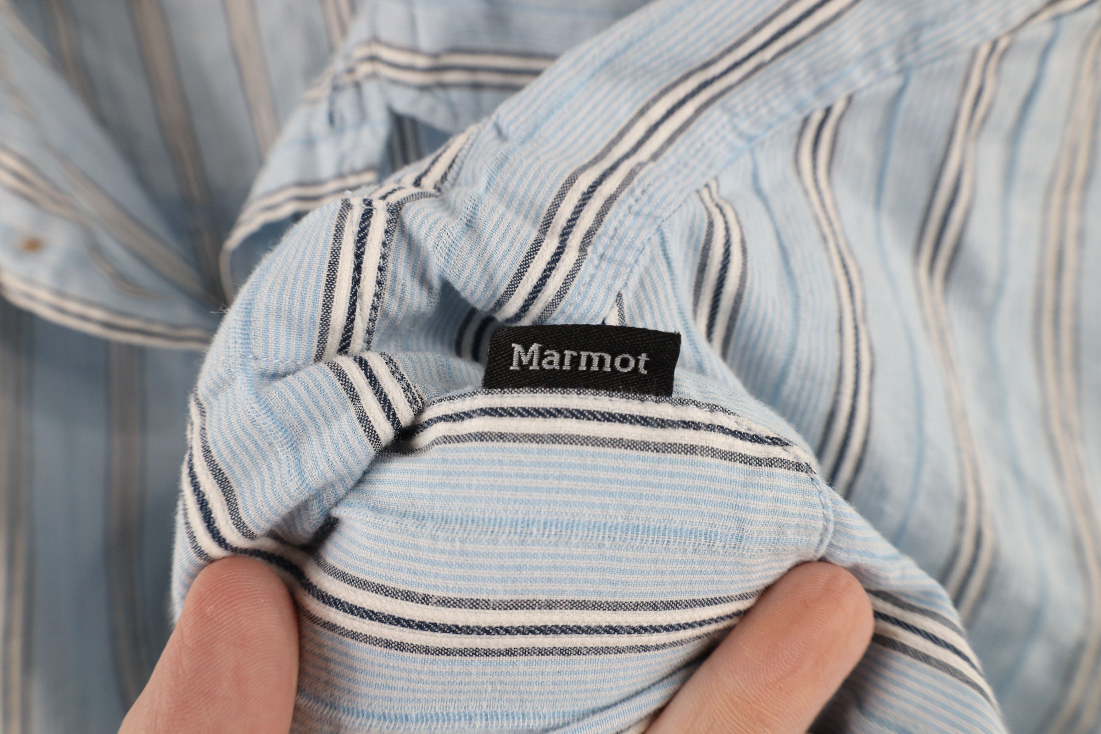 Marmot × Vintage Marmot Striped Seersucker Short Sleeve Button Shirt Blue Size US L / EU 52-54 / 3 - 8 Thumbnail