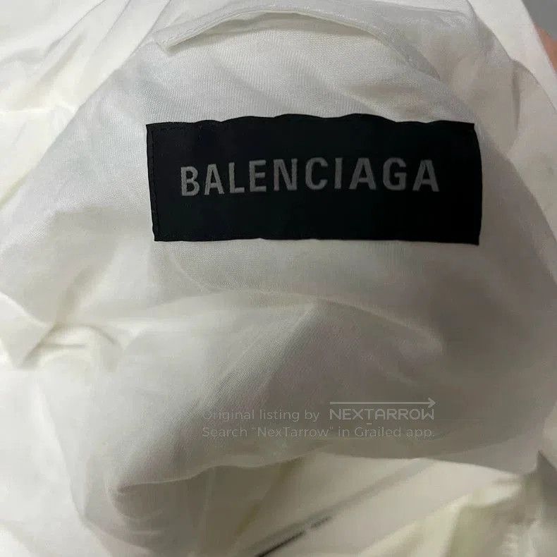 Balenciaga Balenciaga White Zip Collar Jacket. Size US XL / EU 56 / 4 - 4 Thumbnail