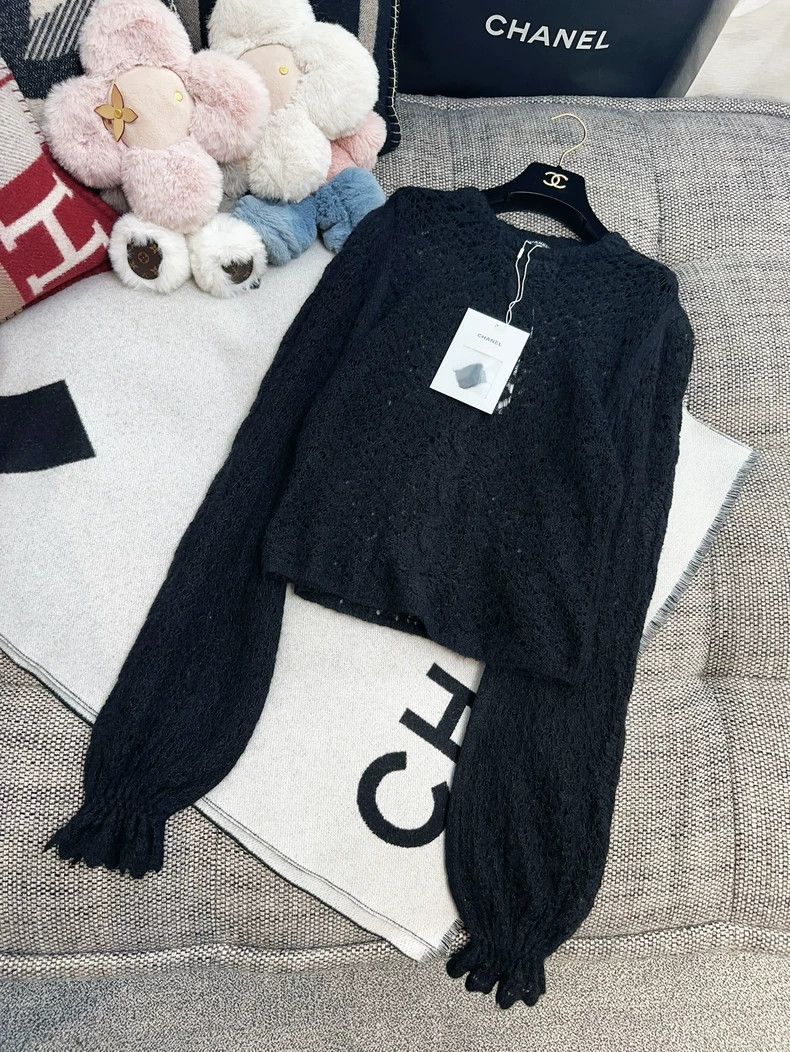 Chanel Chanel 23K Black Lantern Sleeve Knit Top- dmc Size US M / EU 48-50 / 2 - 1 Thumbnail