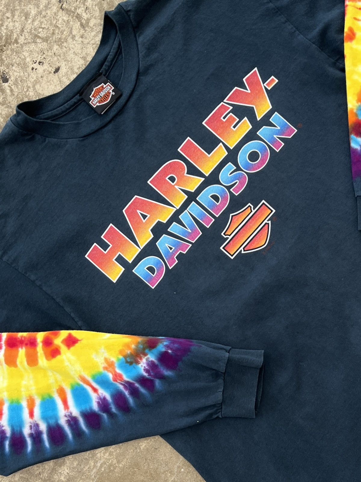 Harley Davidson Vintage 1998 USA Harley Davidson Tie Dye Long Sleeve Tee XL Size US XL / EU 56 / 4 - 1 Thumbnail