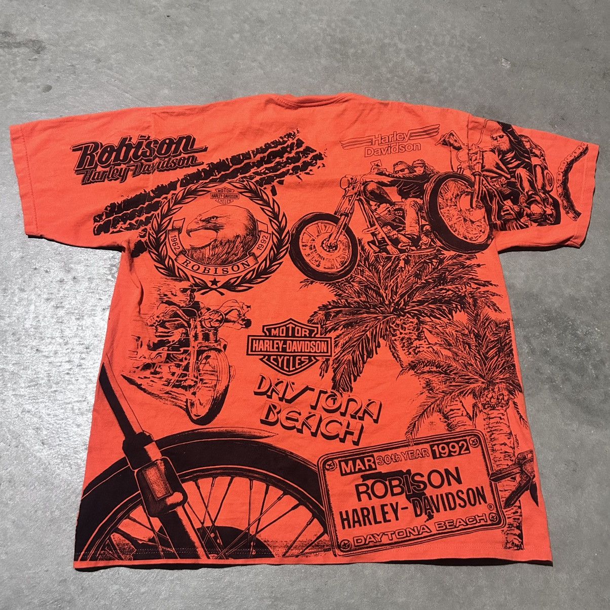 Harley Davidson 90s Harley Davidson aop daytona beach tee shirt Size US XL / EU 56 / 4 - 2 Thumbnail