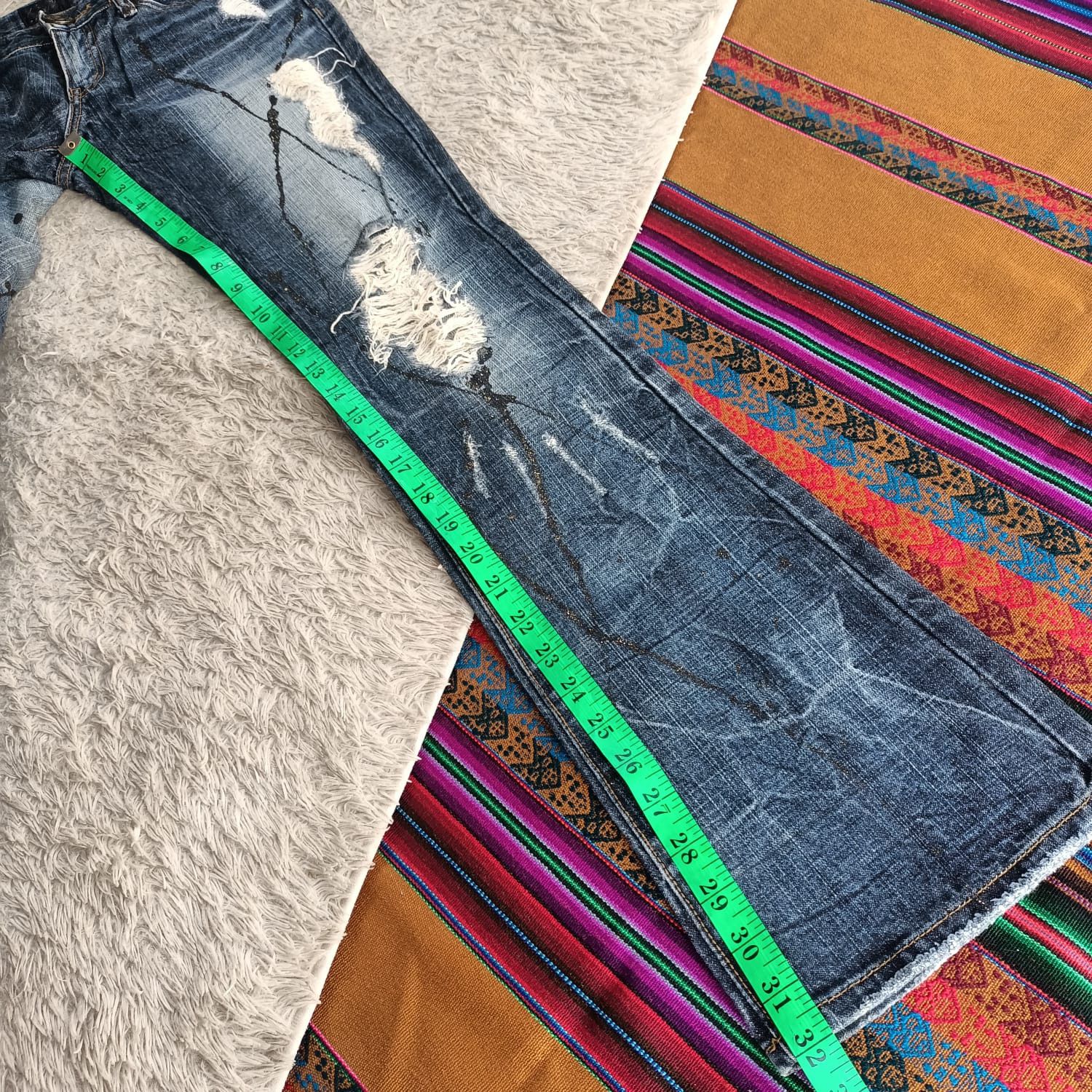 GOSTAR DE FUGA × Japanese Brand BB67J splatter paint flare denim Size US 31 - 14 Thumbnail