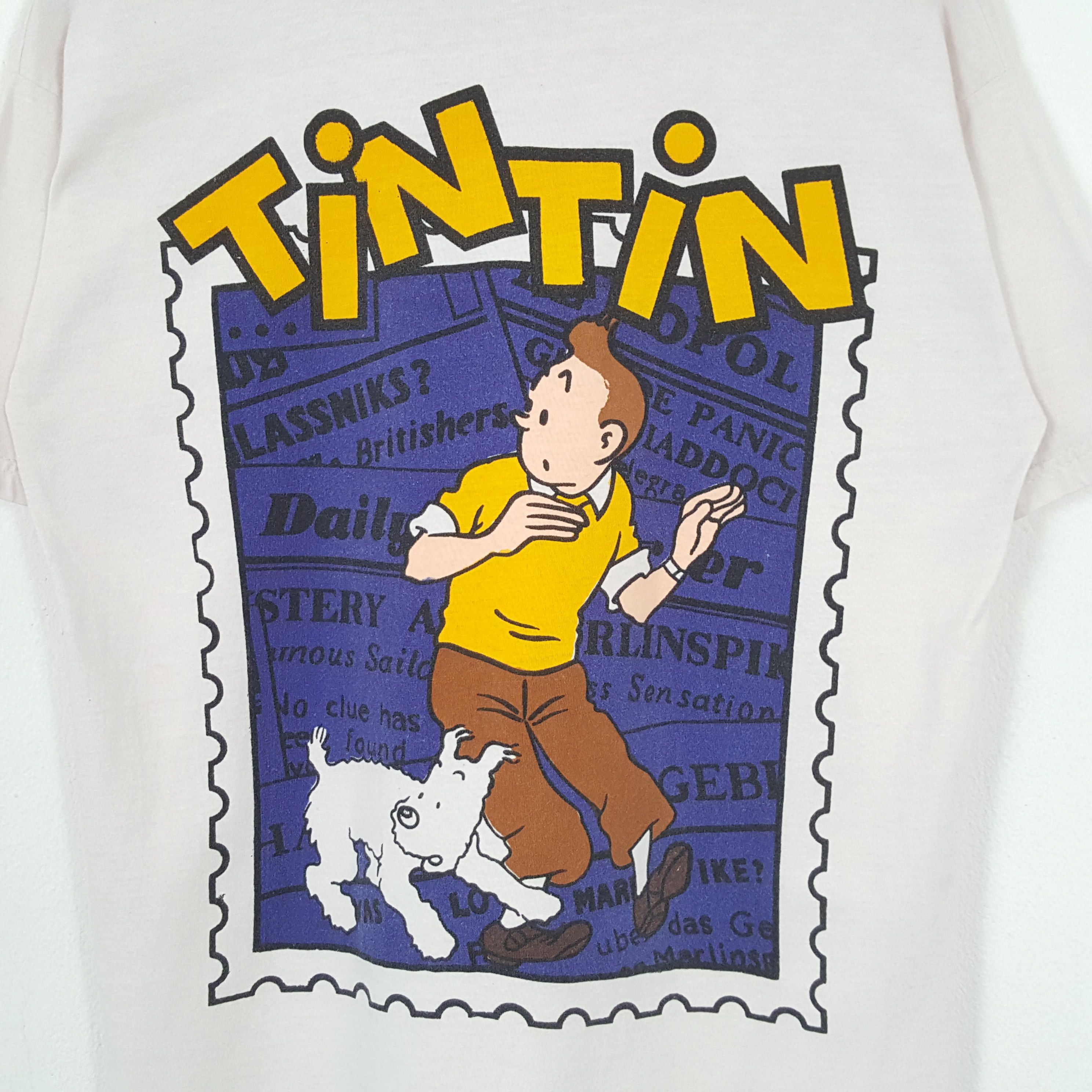 Vintage Adventure of Tin Tin Cartoon Tshirt Streetwear Style Size US M / EU 48-50 / 2 - 2 Thumbnail