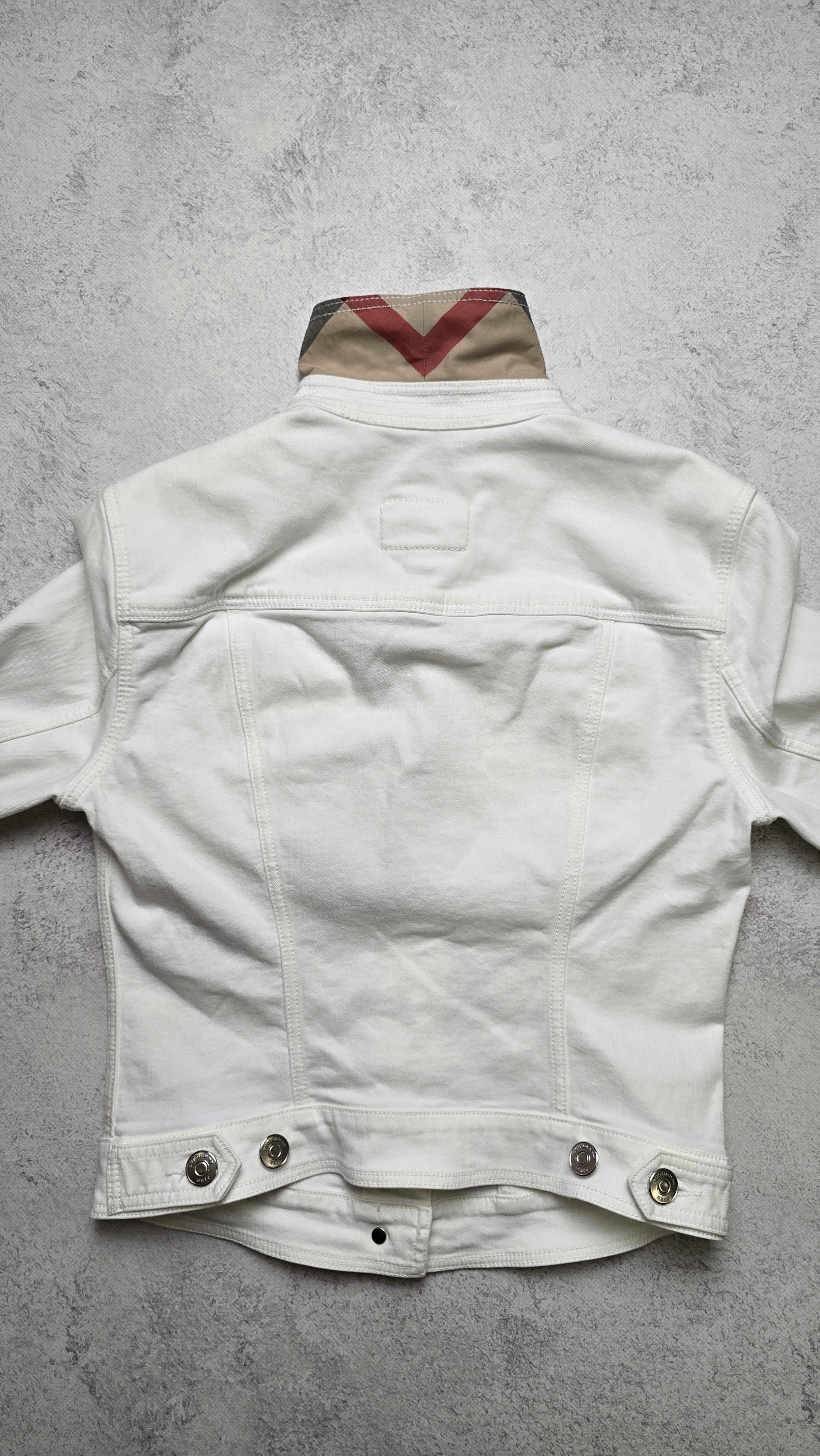 Burberry Burberry Brit White Cropped Denim Jacket Designer Luxury Size S / US 4 / IT 40 - 3 Thumbnail