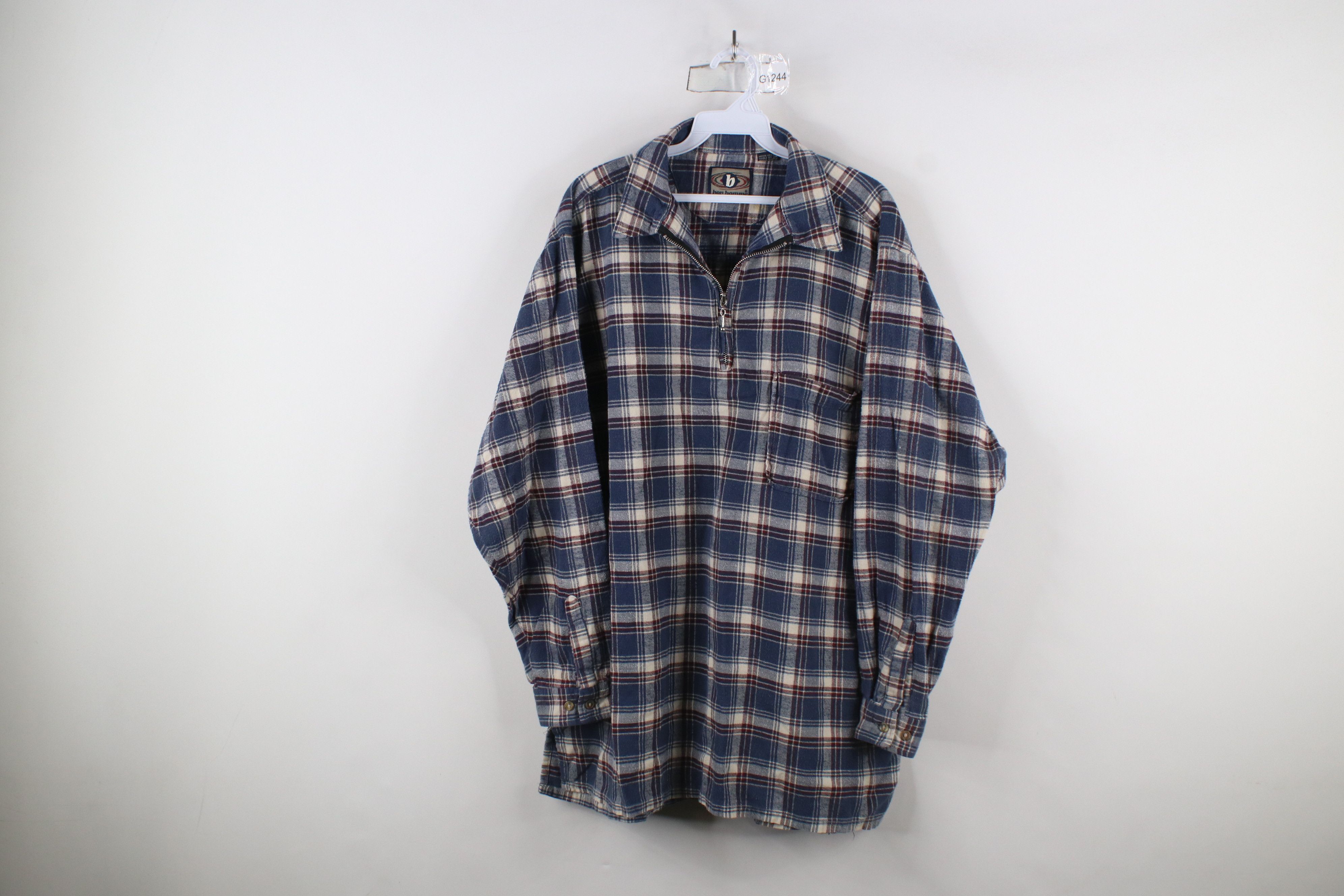 Vintage 90s Streetwear Flannel Collared Pullover Polo Polos