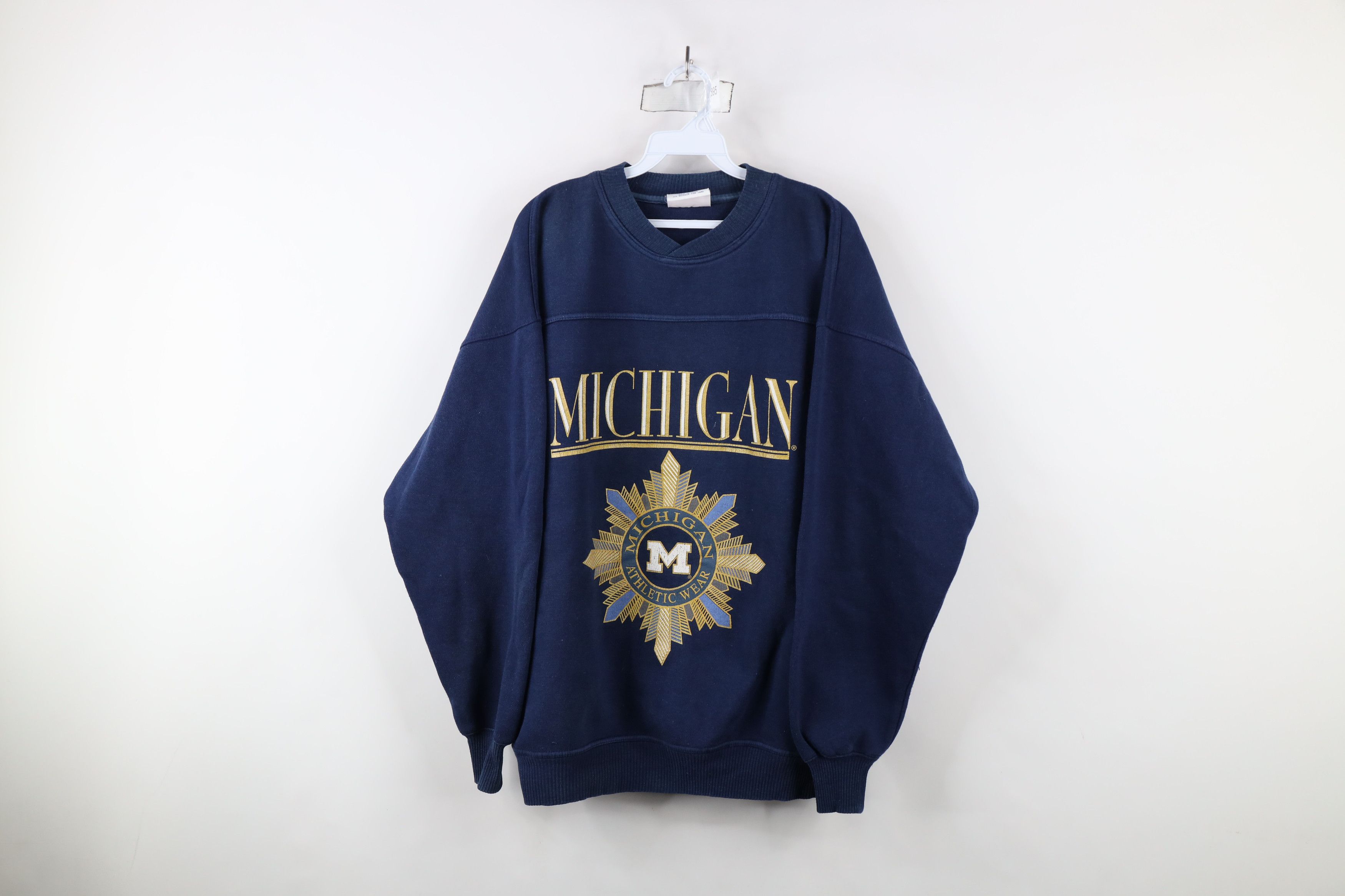 Vintage Vintage 90s Spell University of Michigan Heavy Sweatshirt Size US L / EU 52-54 / 3 - 1 Thumbnail