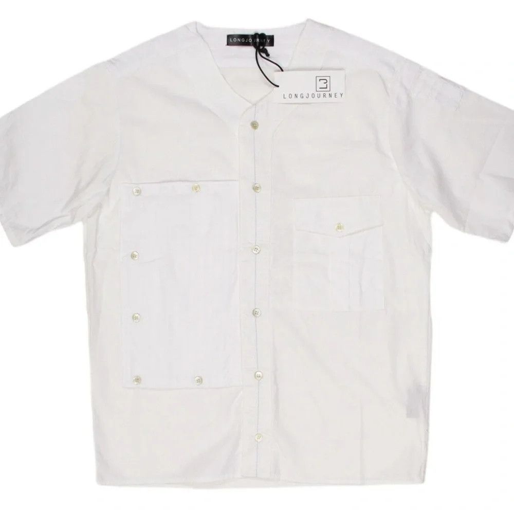 LongJourney LONGJOURNEY White Short Sleeve Button Up Shirt Size US XL / EU 56 / 4 - 1 Thumbnail