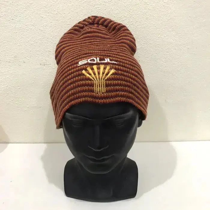 Vintage Vintage Soul Stripe Design Beanie Hat Size ONE SIZE - 2 Thumbnail