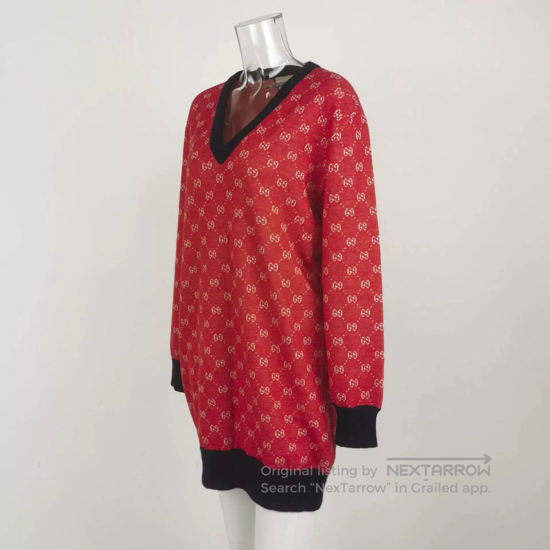 Gucci Gucci Double G Logo Red Blue Knit Dress. Size M / US 6-8 / IT 42-44 - 2 Thumbnail
