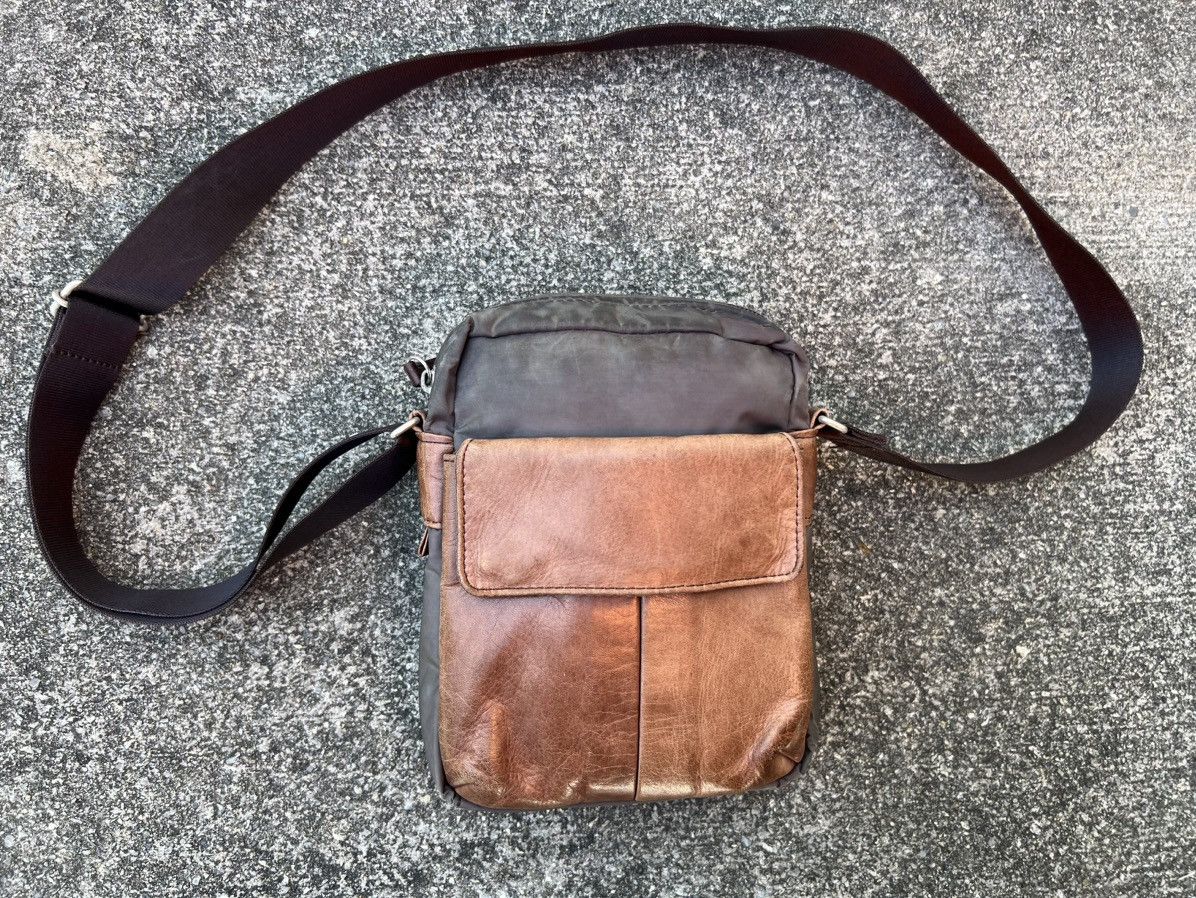 Vintage × Yohji Yamamoto Vintage Yohji Yamamoto Y’saccs Hybrid Patina Leather Wax Bag Size ONE SIZE - 8 Thumbnail