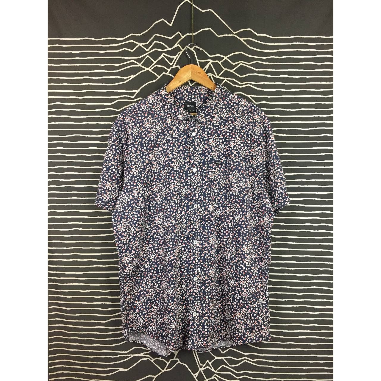 RVCA × Vintage RVCA Abstract Floral Printed Slim Fit Short Sleeve Shirt Size US XXL / EU 58 / 5 - 2 Thumbnail