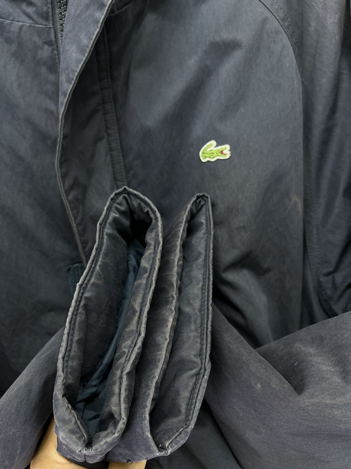 Lacoste Vintage Lacoste Hooded Trashed Zip Up Jacket Size US L / EU 52-54 / 3 - 12 Thumbnail