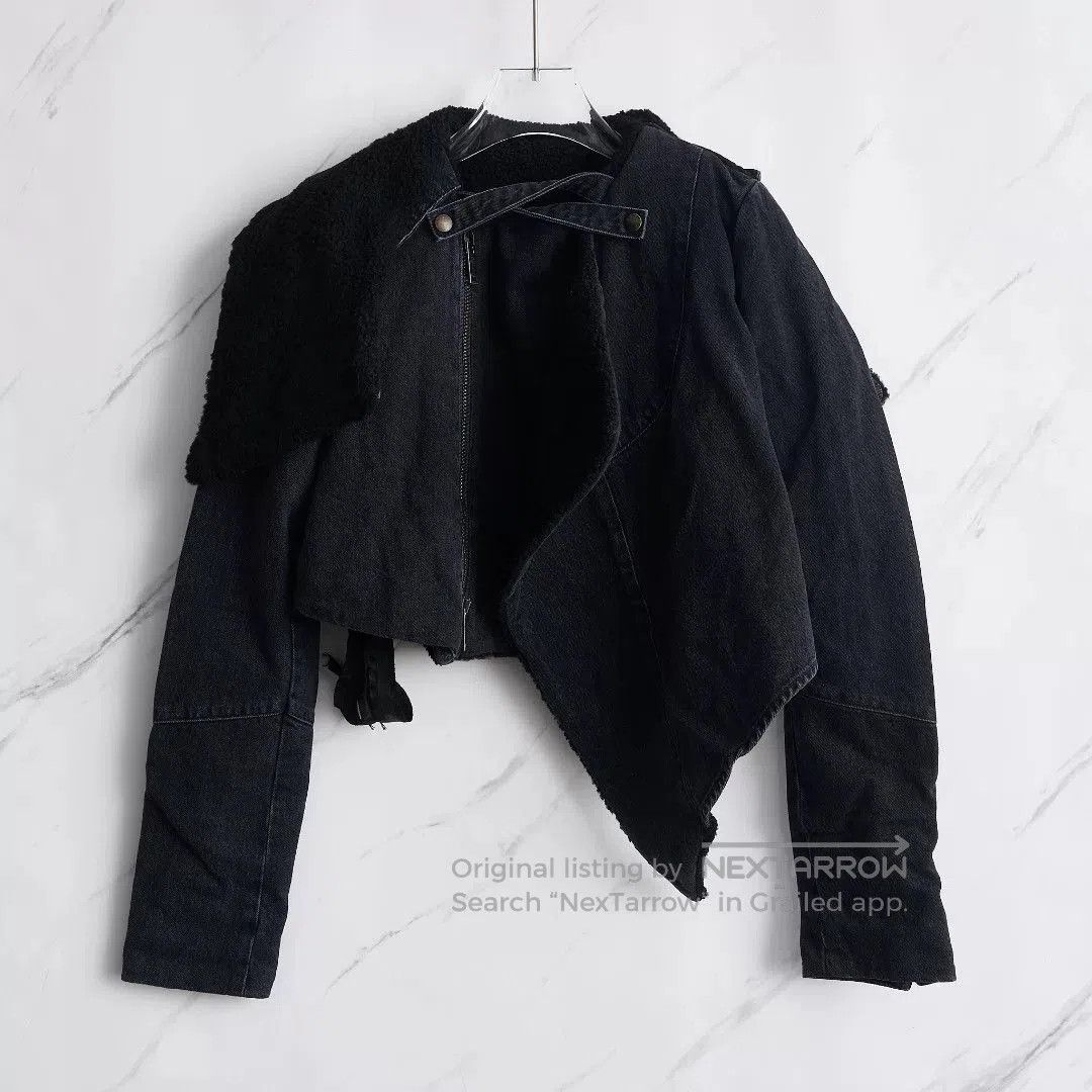 Ben Taverniti Unravel Project Unravel Project Asymmetrical Black Denim Jacket. Size M / US 6-8 / IT 42-44 - 1 Thumbnail