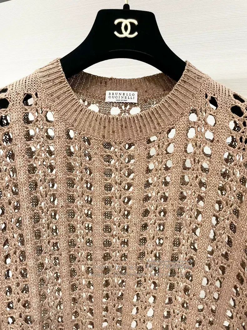 Brunello Cucinelli Brunello Cucinelli Grey blue sequin knit vest Size M / US 6-8 / IT 42-44 - 2 Thumbnail